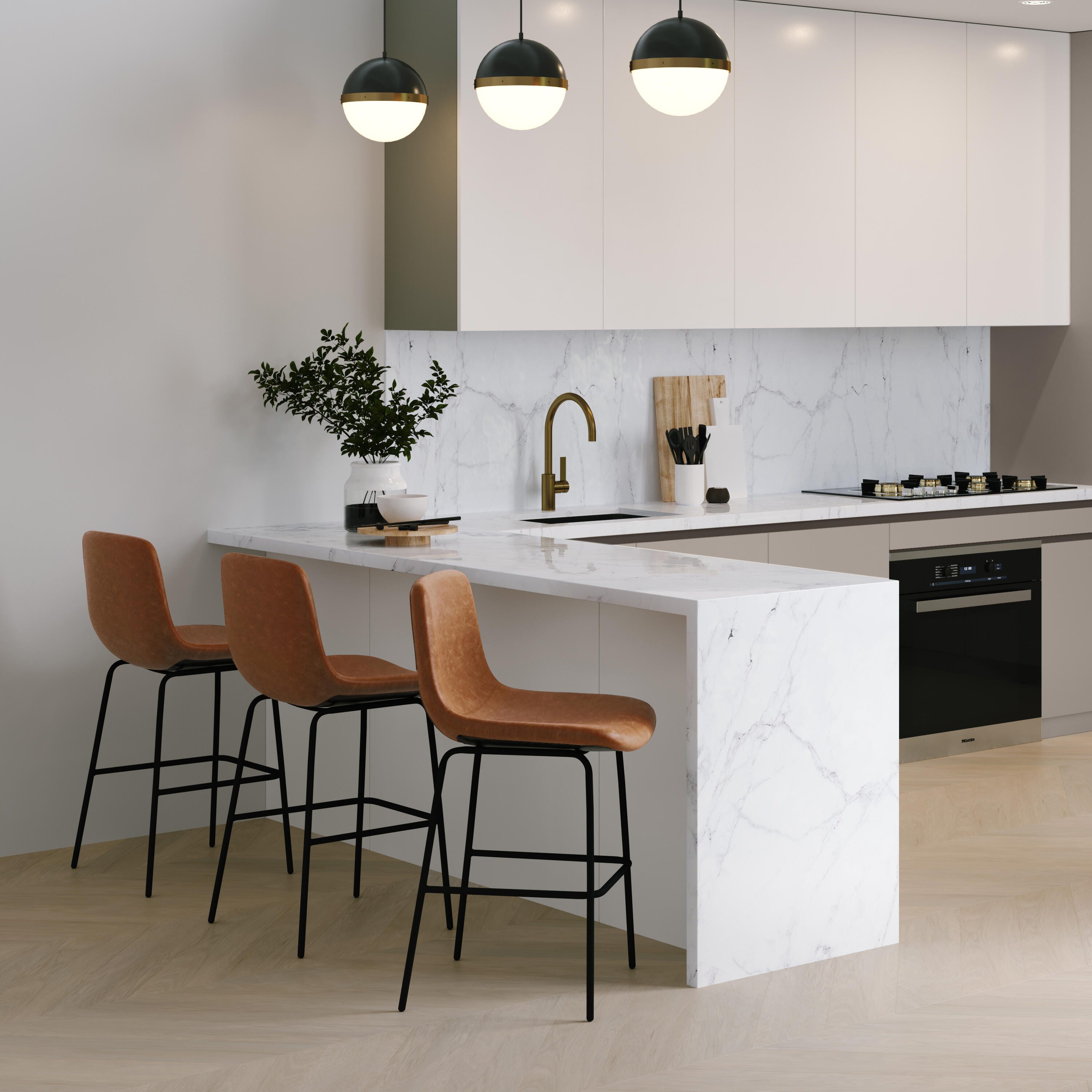 Simpli Home Jolie Counter Height Bar Stool (Set of 2), Camel Brown, rollover