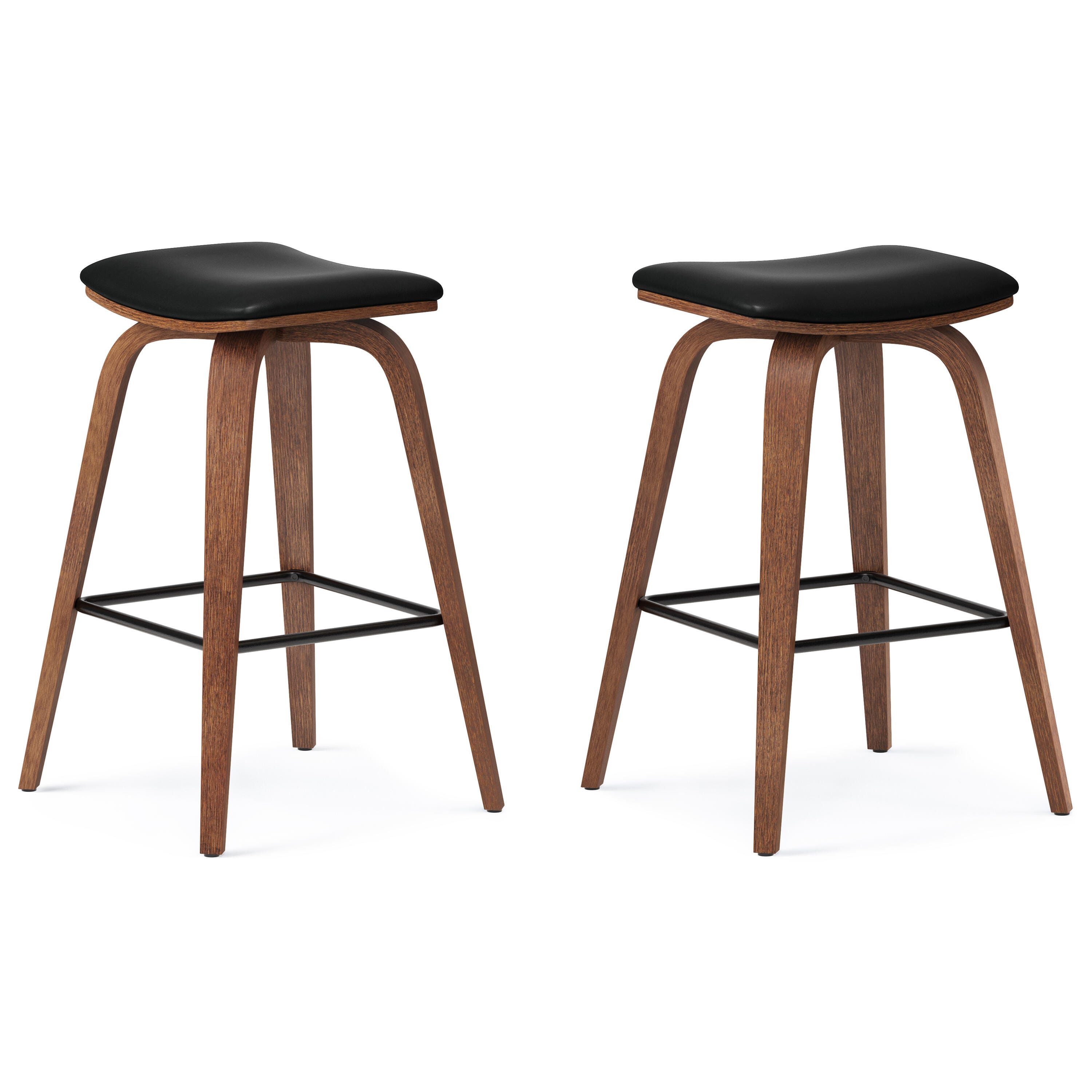Simpli Home Larsen Saddle Bar Stool (Set of 2), , large