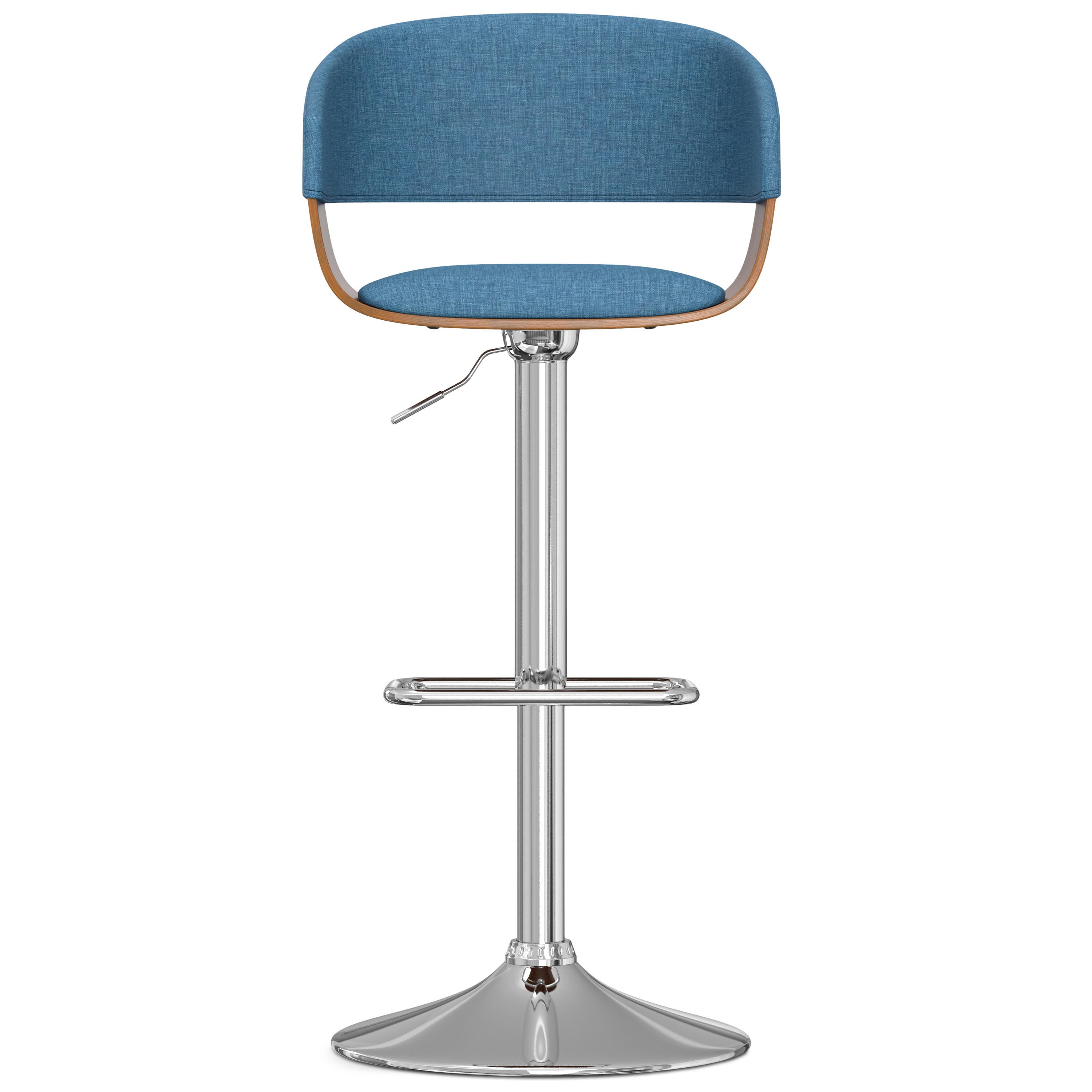 Simpli Home Lowell Adjustable Swivel Bar Stool, Blue, large