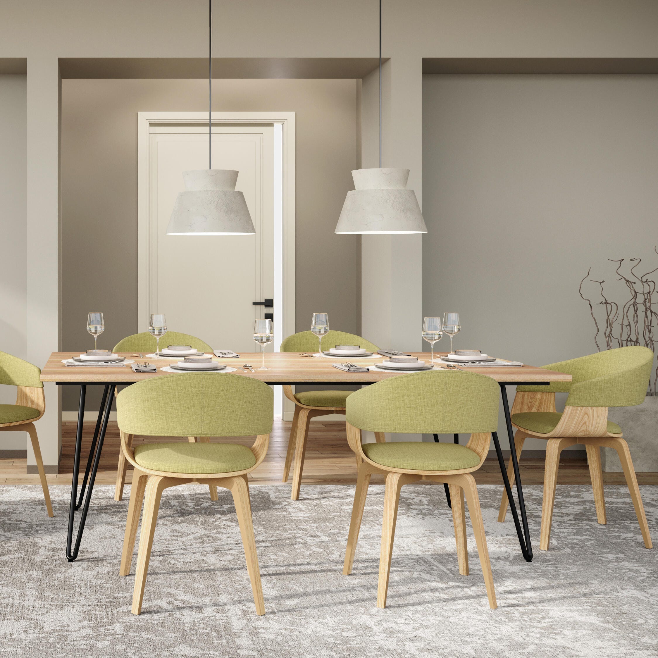 Simpli Home Lowell Dining Chair, Green, rollover