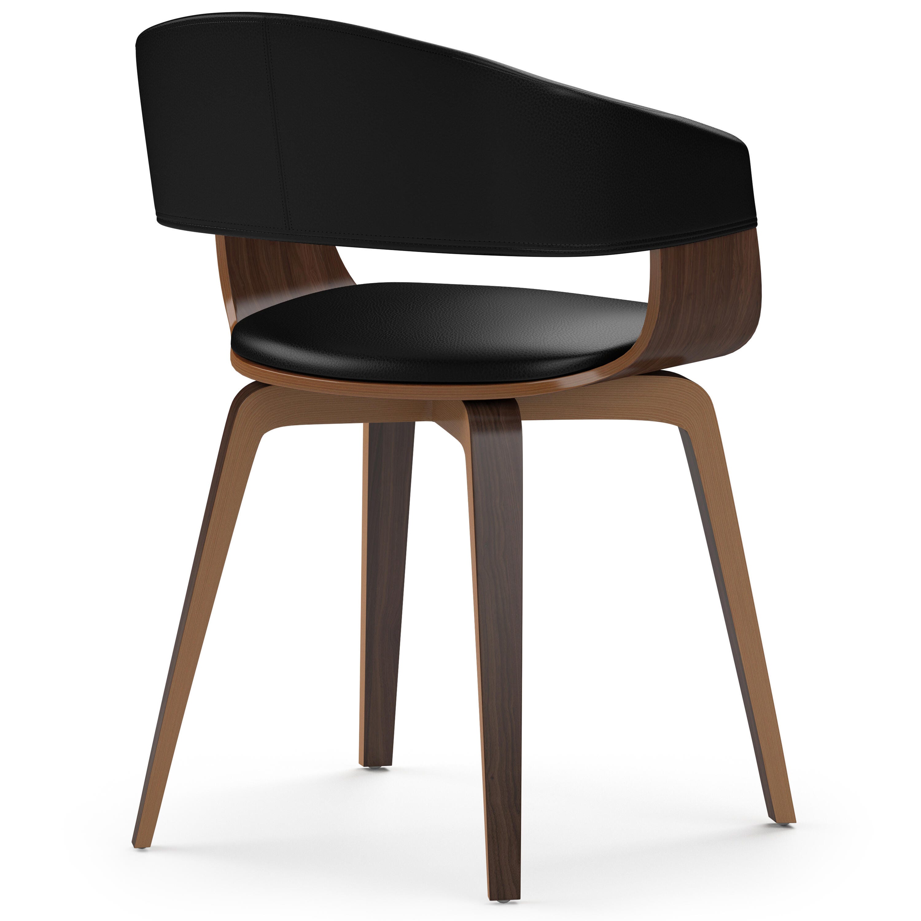 Simpli Home Lowell Dining Chair, Black, large
