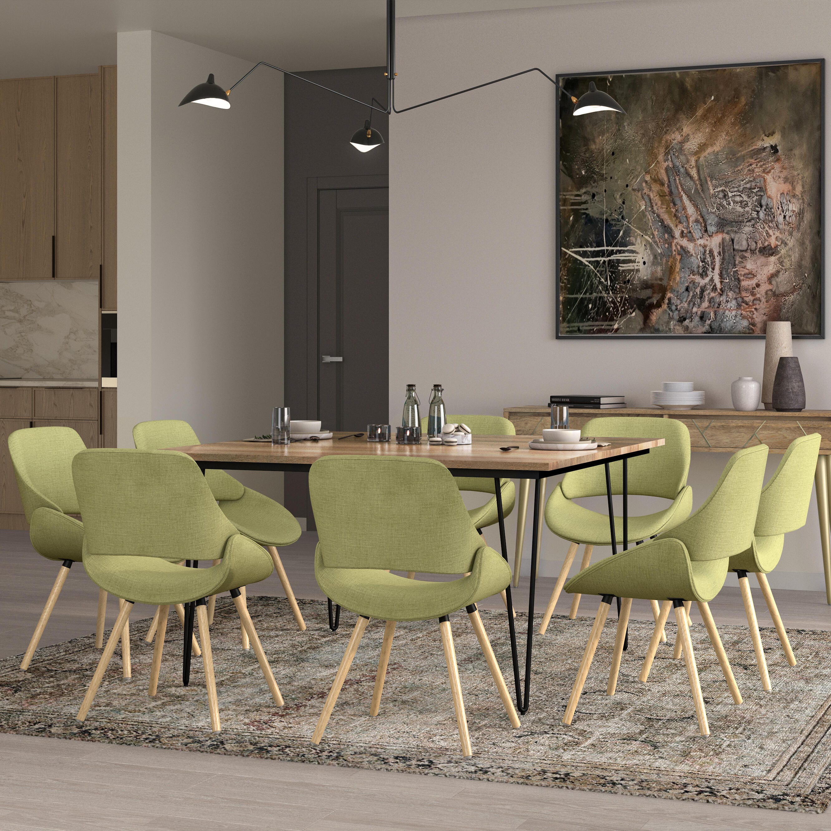 Simpli Home Malden Dining Chair, Acid Green, large
