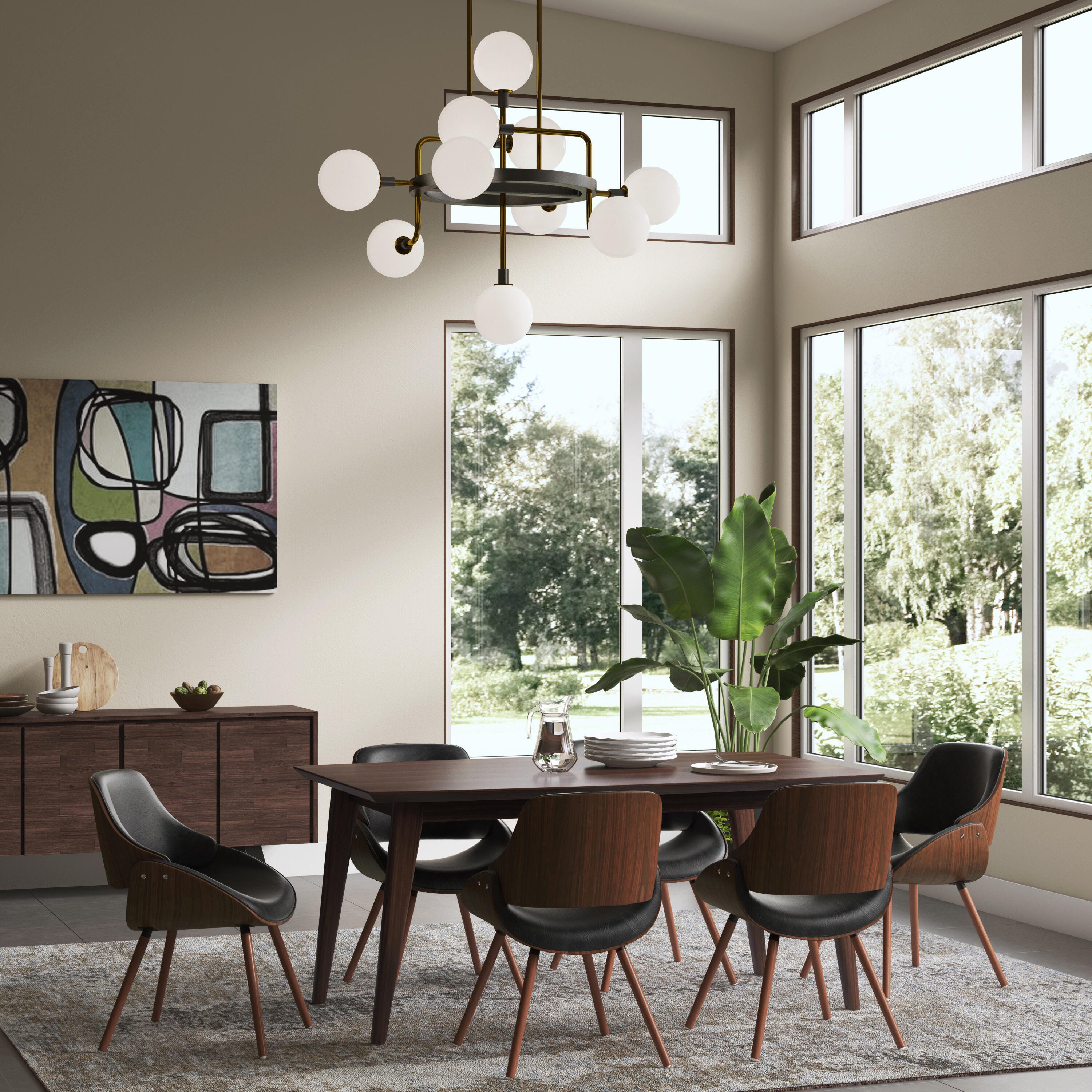 Simpli Home Malden Dining Chair with Hard Back, Distressed Black, rollover