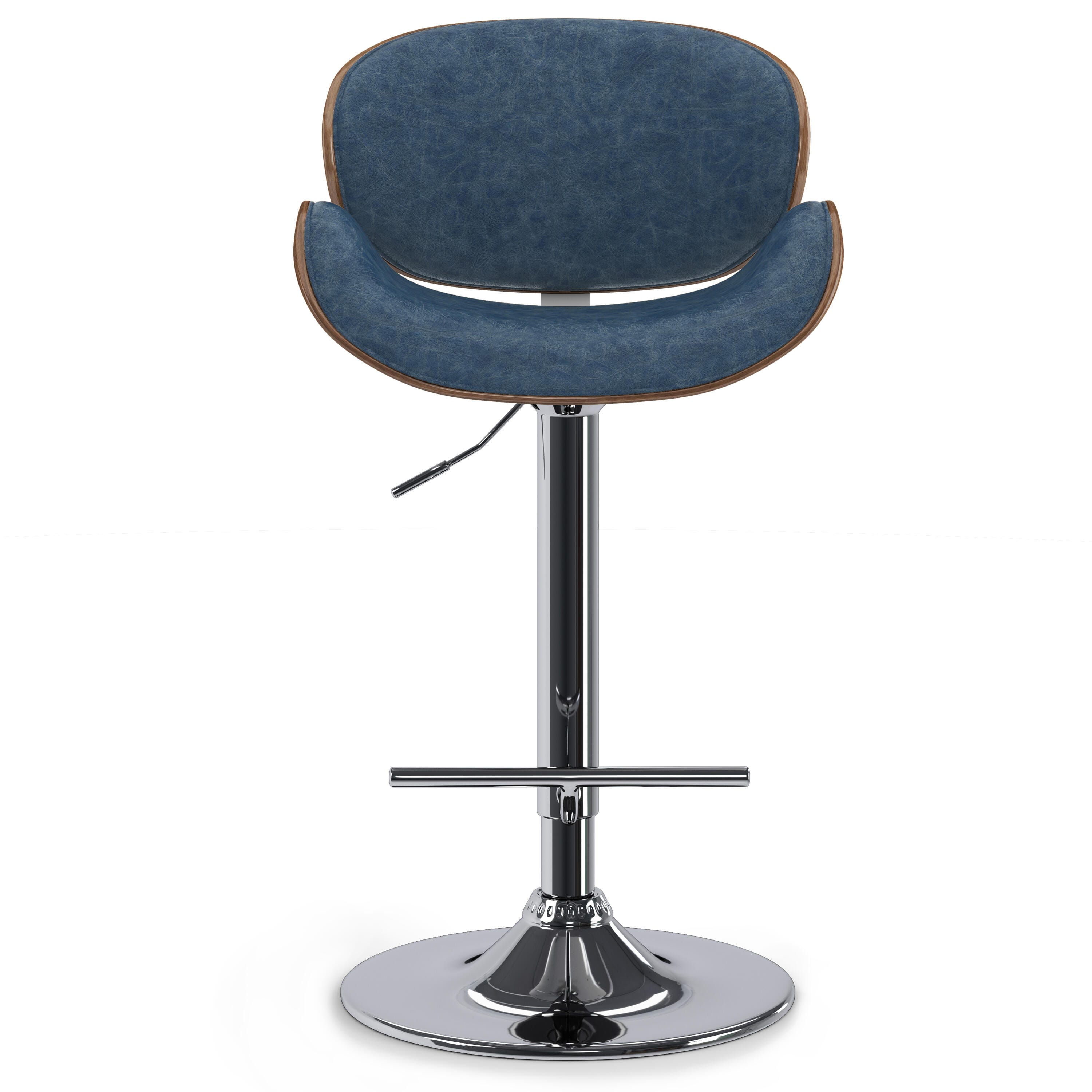 Simpli Home Marana Adjustable Swivel Bar Stool, Distressed Blue, large