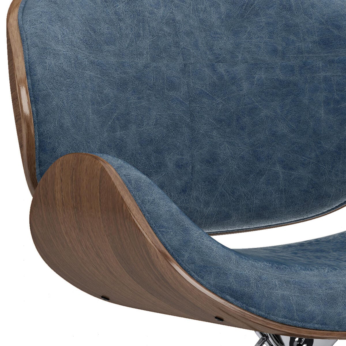 Simpli Home Marana Adjustable Swivel Bar Stool, Distressed Blue, large