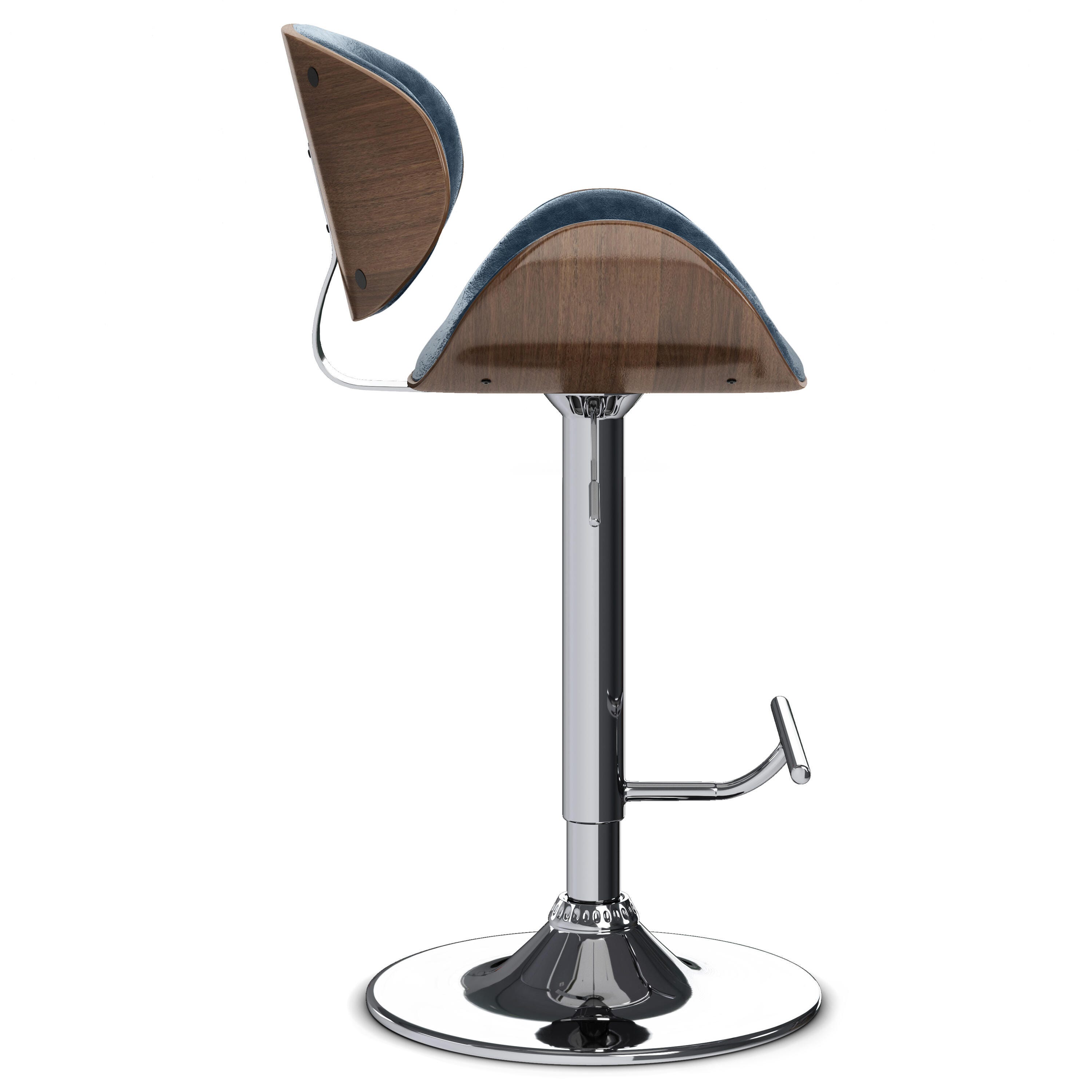 Simpli Home Marana Adjustable Swivel Bar Stool, Distressed Blue, large