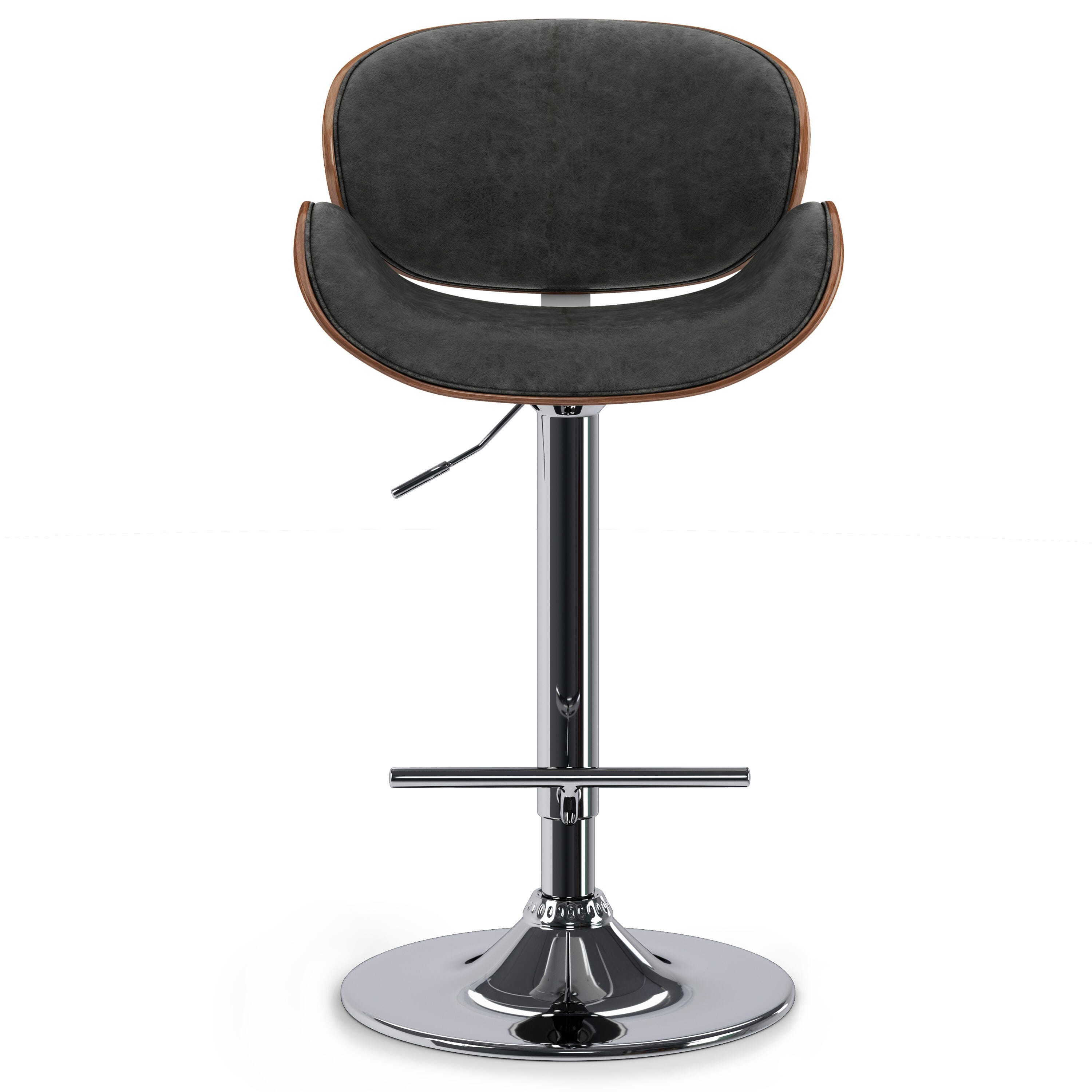 Simpli Home Marana Adjustable Swivel Bar Stool, Distressed Gray, large