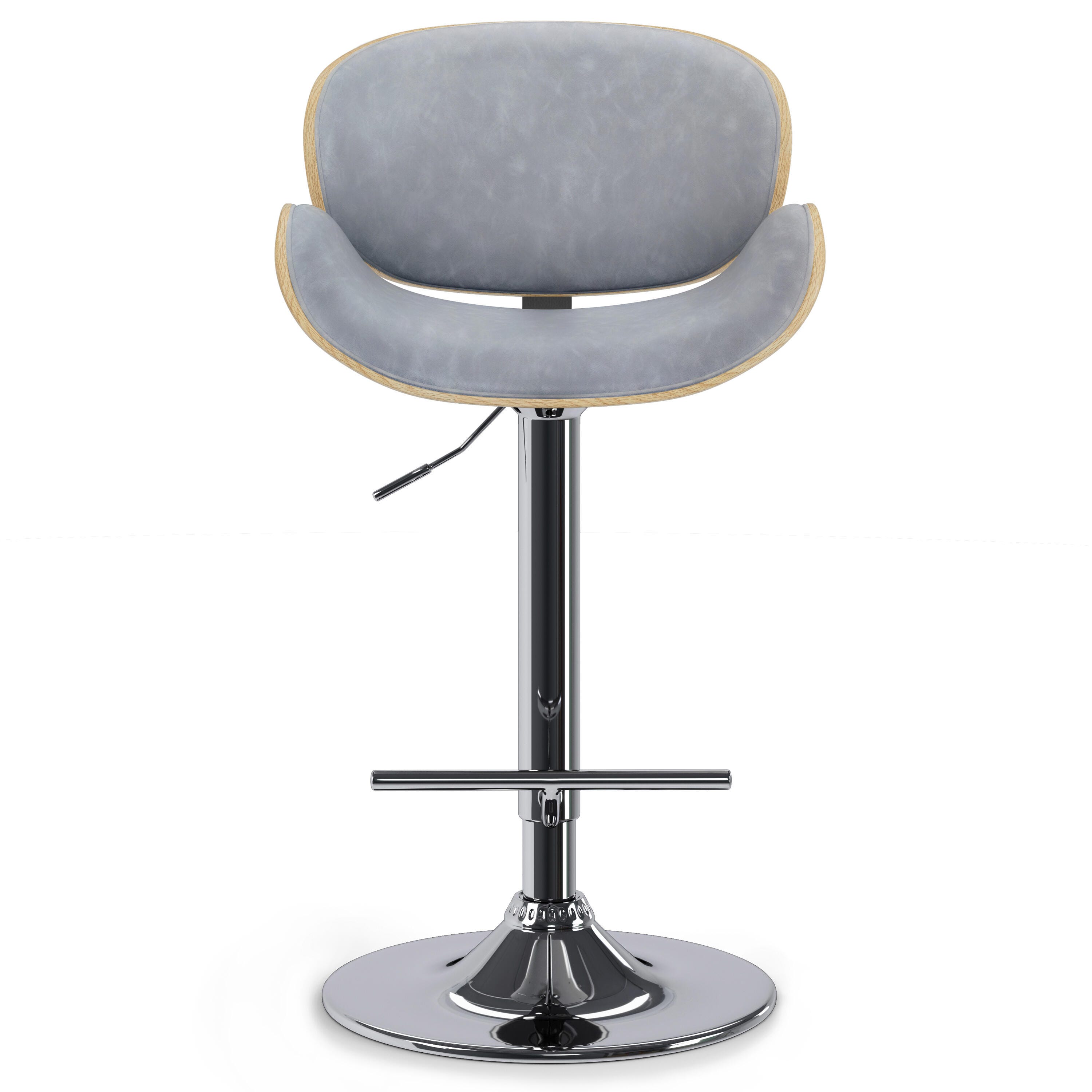 Simpli Home Marana Adjustable Swivel Bar Stool, Stone Gray, large