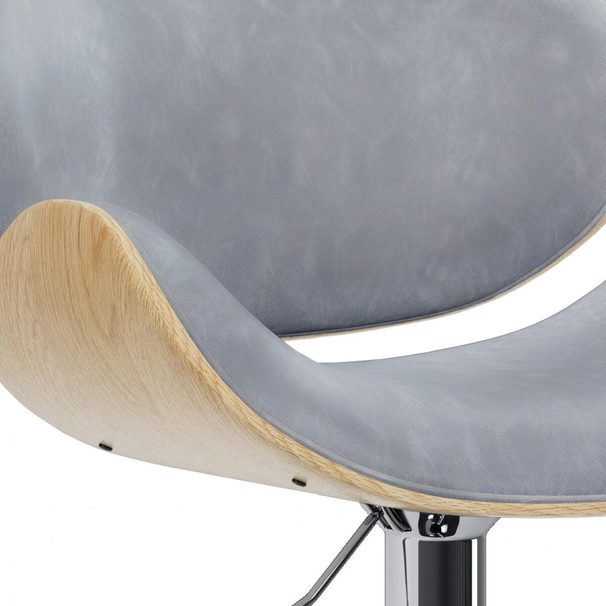 Simpli Home Marana Adjustable Swivel Bar Stool, Stone Gray, large