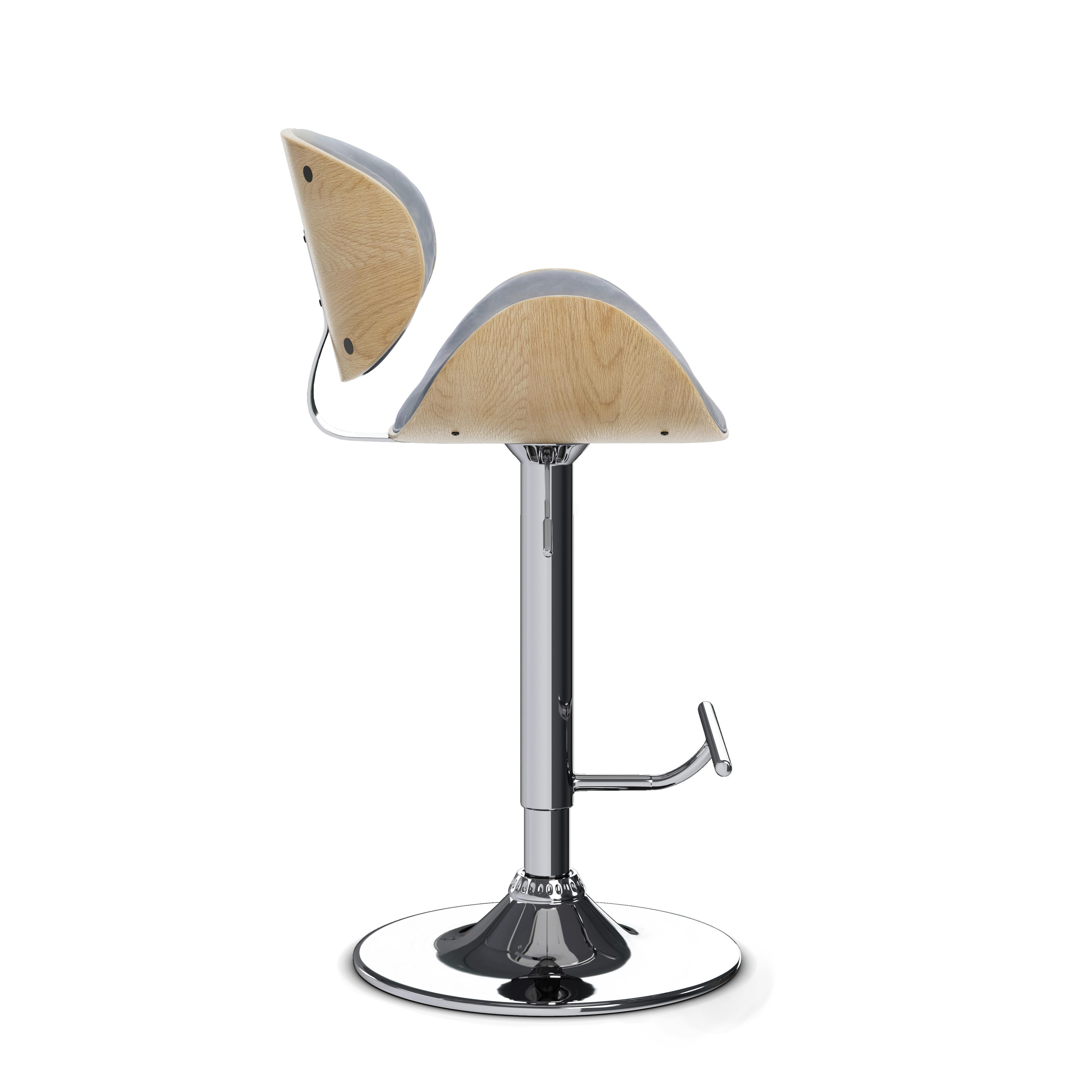 Simpli Home Marana Adjustable Swivel Bar Stool, Stone Gray, large