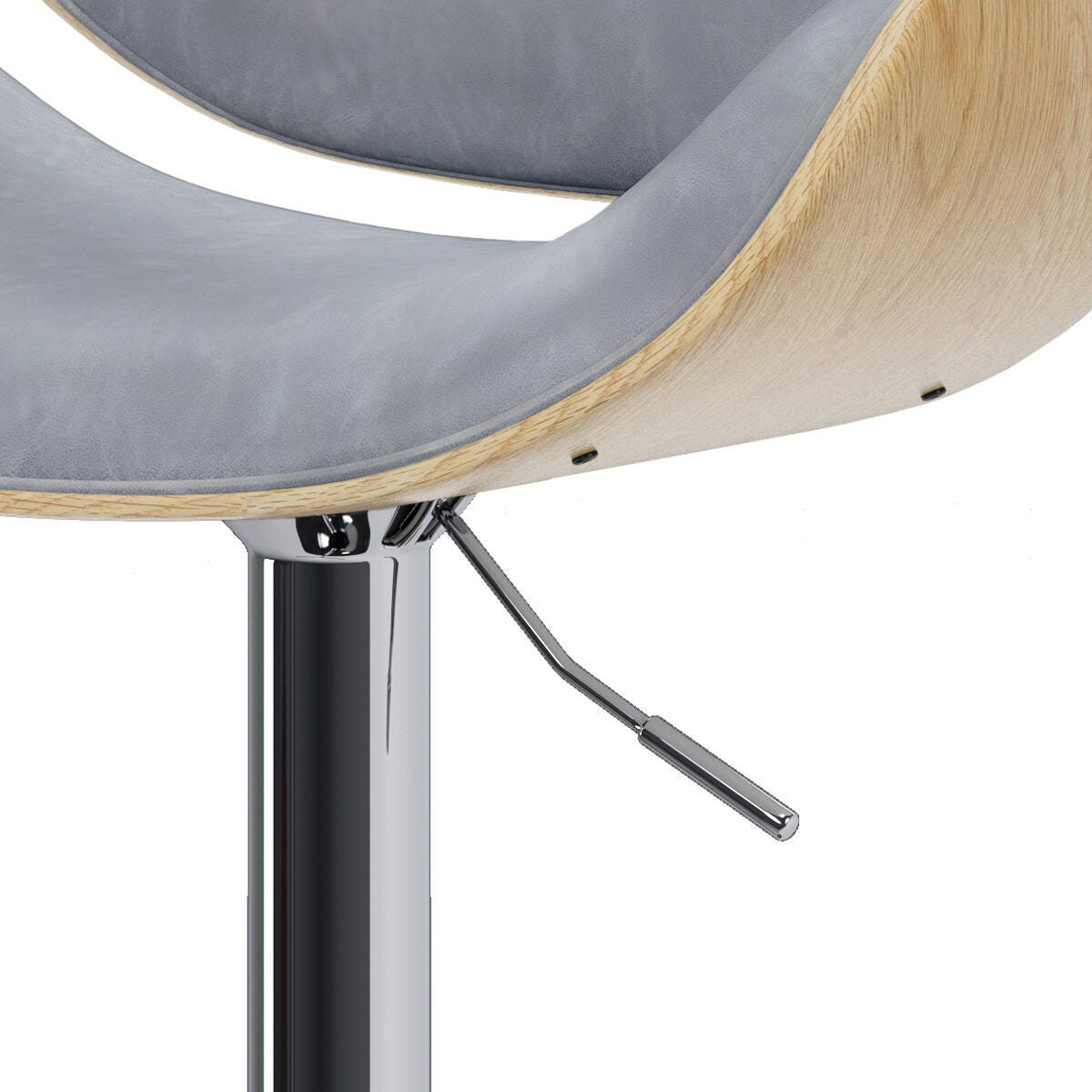 Simpli Home Marana Adjustable Swivel Bar Stool, Stone Gray, large