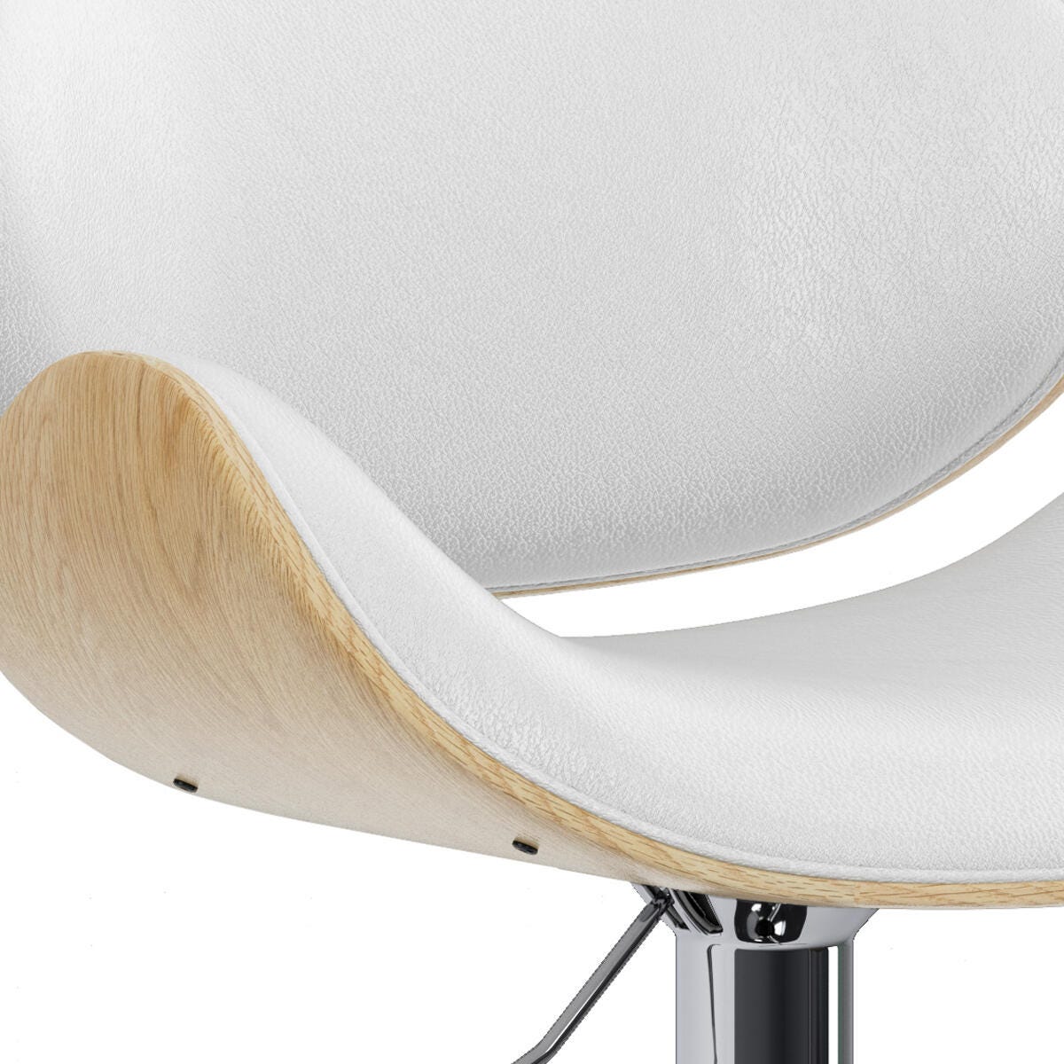 Simpli Home Marana Adjustable Swivel Bar Stool, White, large