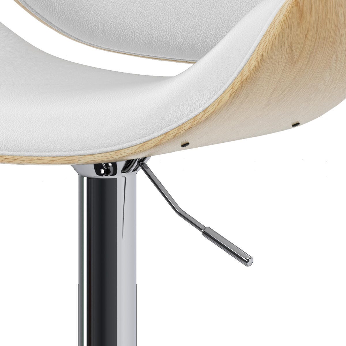 Simpli Home Marana Adjustable Swivel Bar Stool, White, large