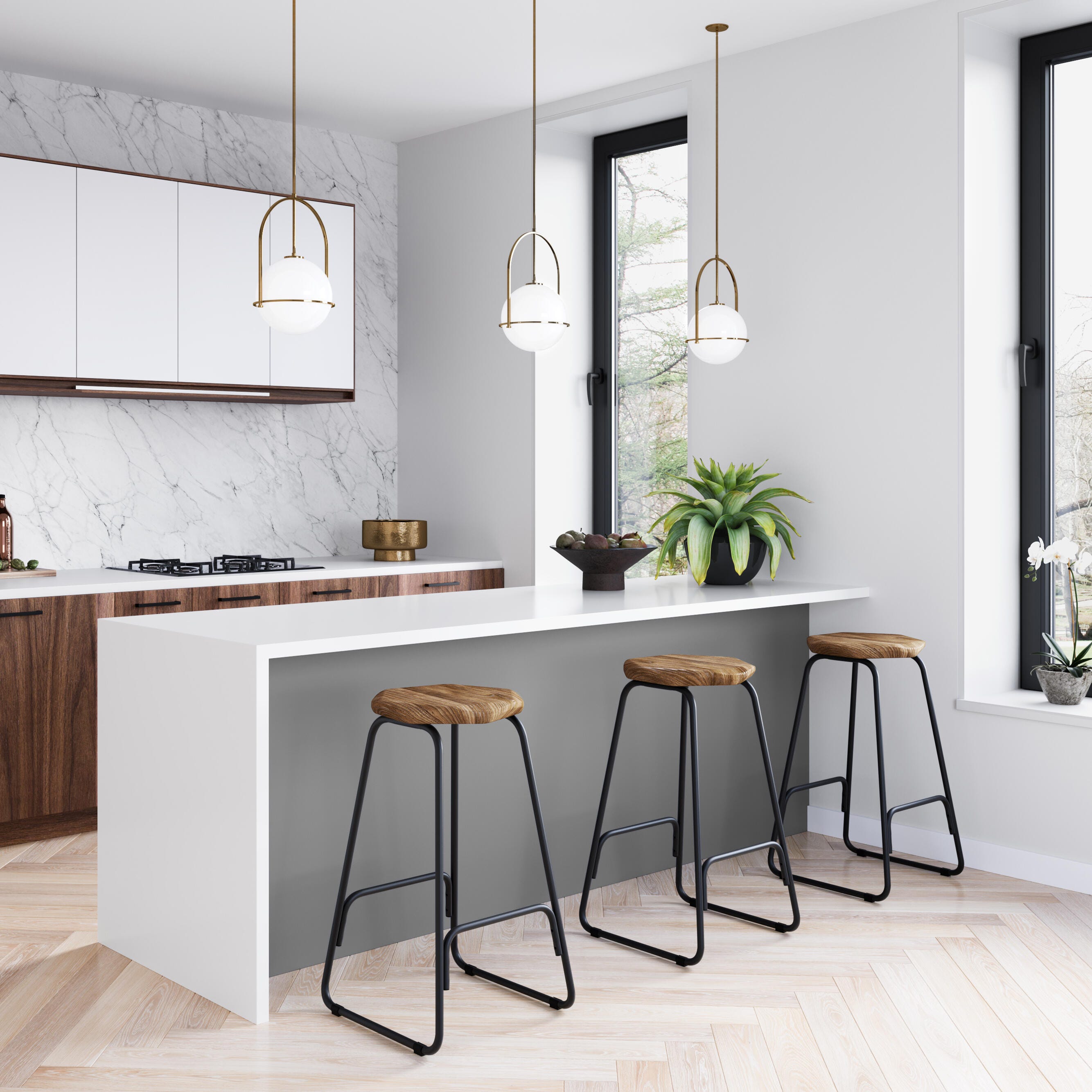 Simpli Home Orson Saddle Counter Height Bar Stool (Set of 2), , rollover