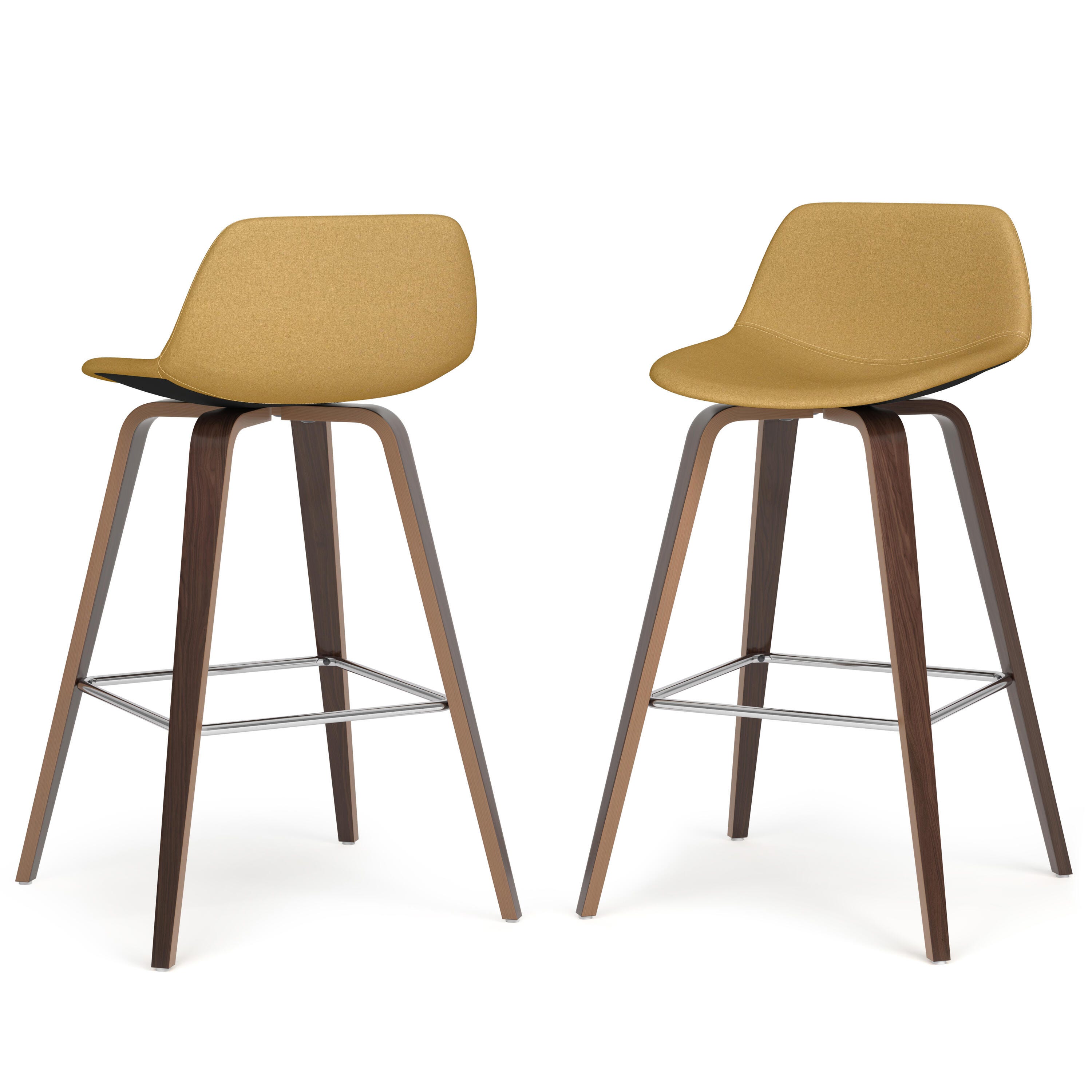 Simpli Home Randolph Counter Height Bar Stool (Set of 2), Dijon Yellow, large