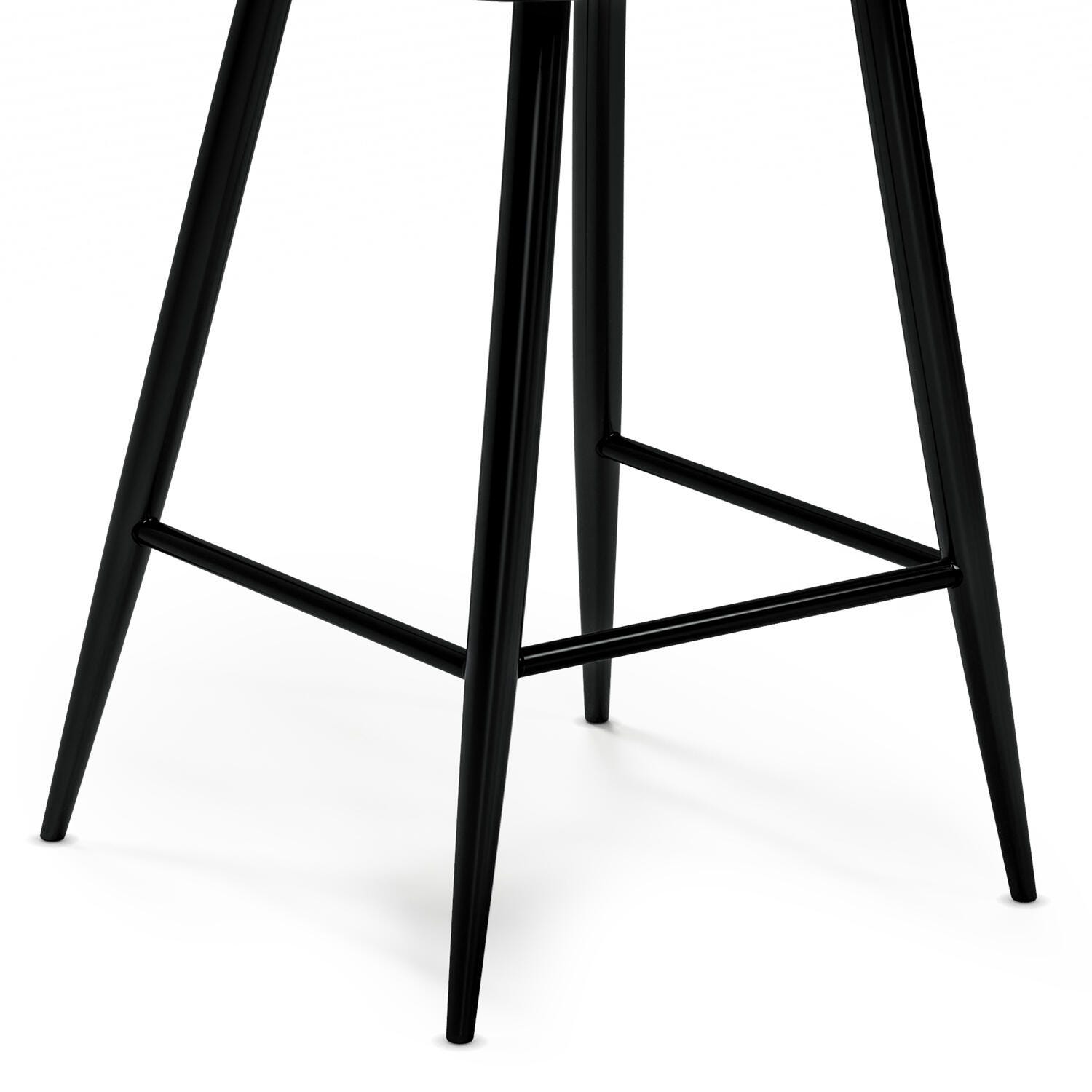 Simpli Home Raya Counter Height Bar Stool (Set of 2), Black, large