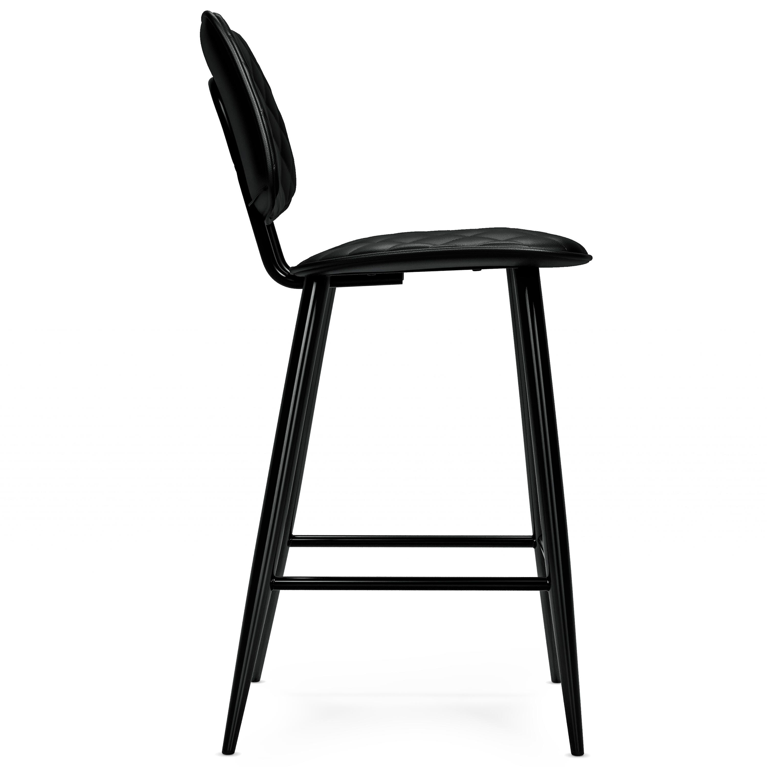 Simpli Home Raya Counter Height Bar Stool (Set of 2), Black, large
