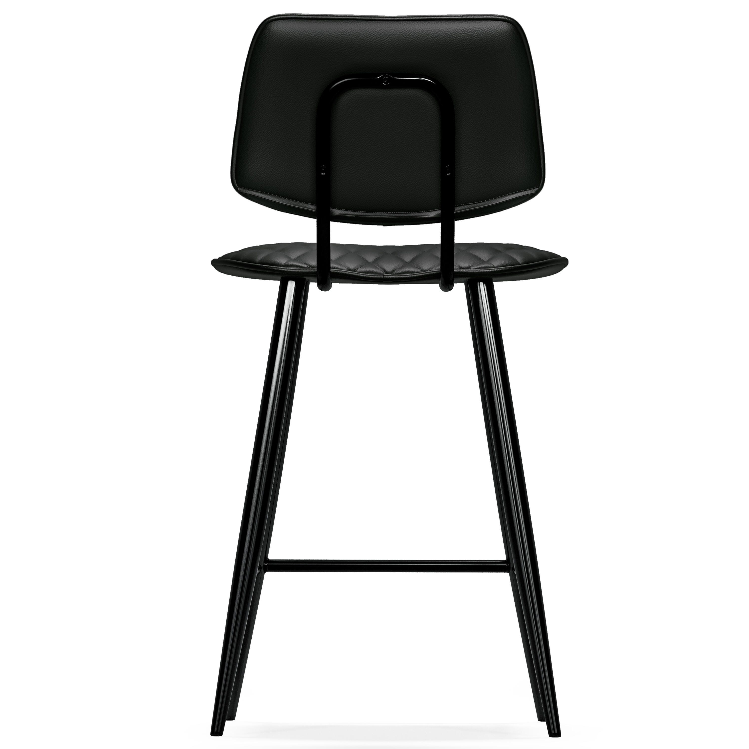 Simpli Home Raya Counter Height Bar Stool (Set of 2), Black, large