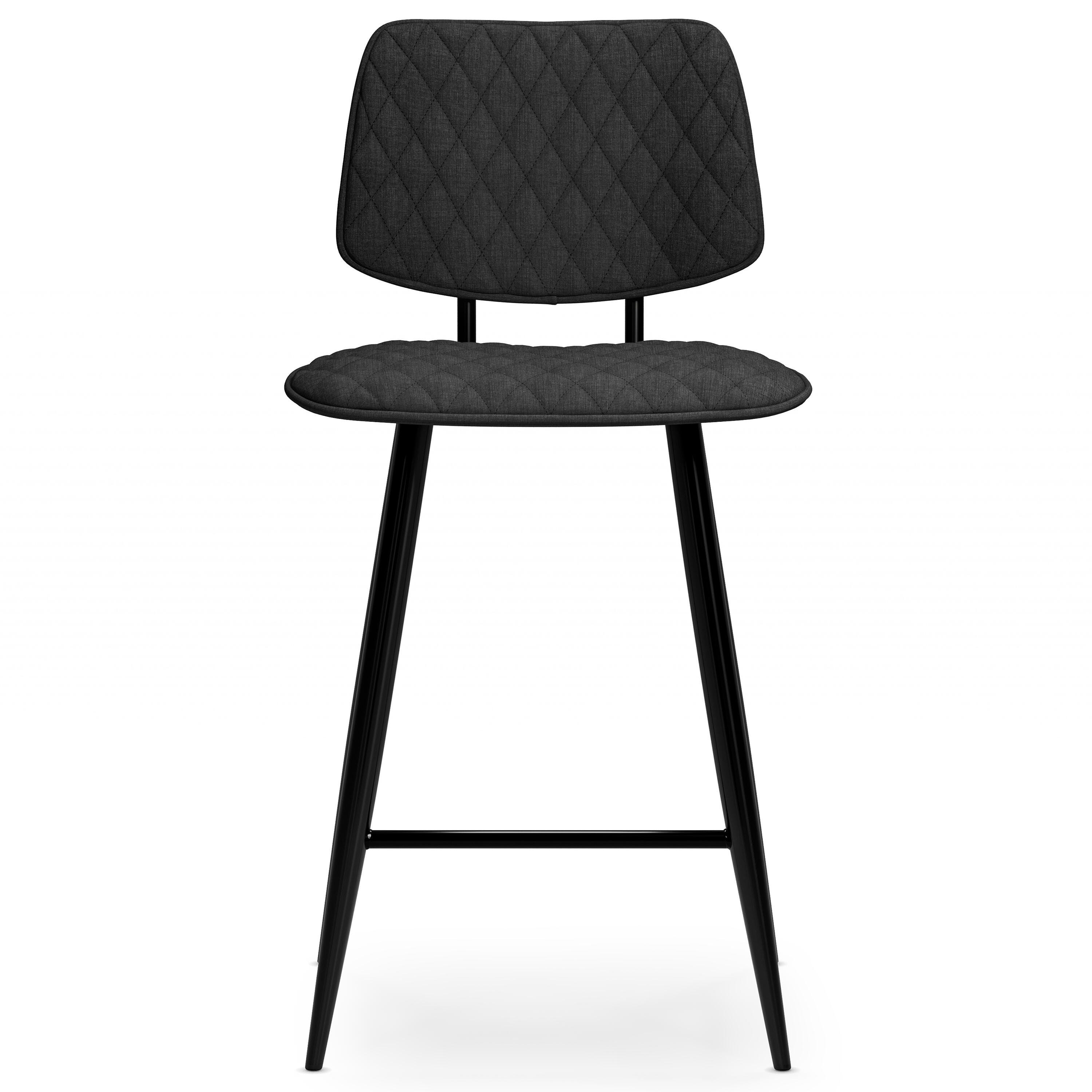 Simpli Home Raya Counter Height Bar Stool (Set of 2), Charcoal, large