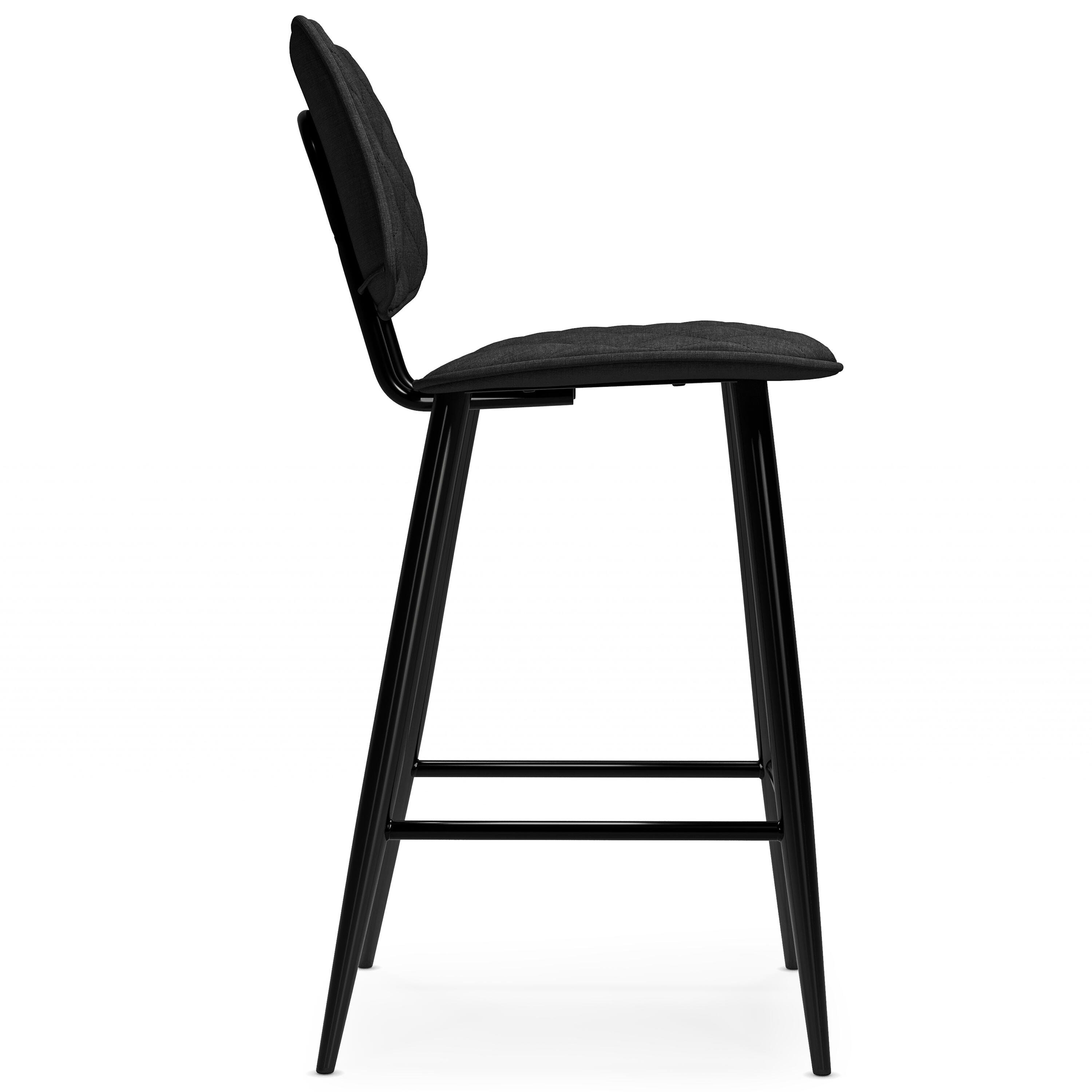 Simpli Home Raya Counter Height Bar Stool (Set of 2), Charcoal, large
