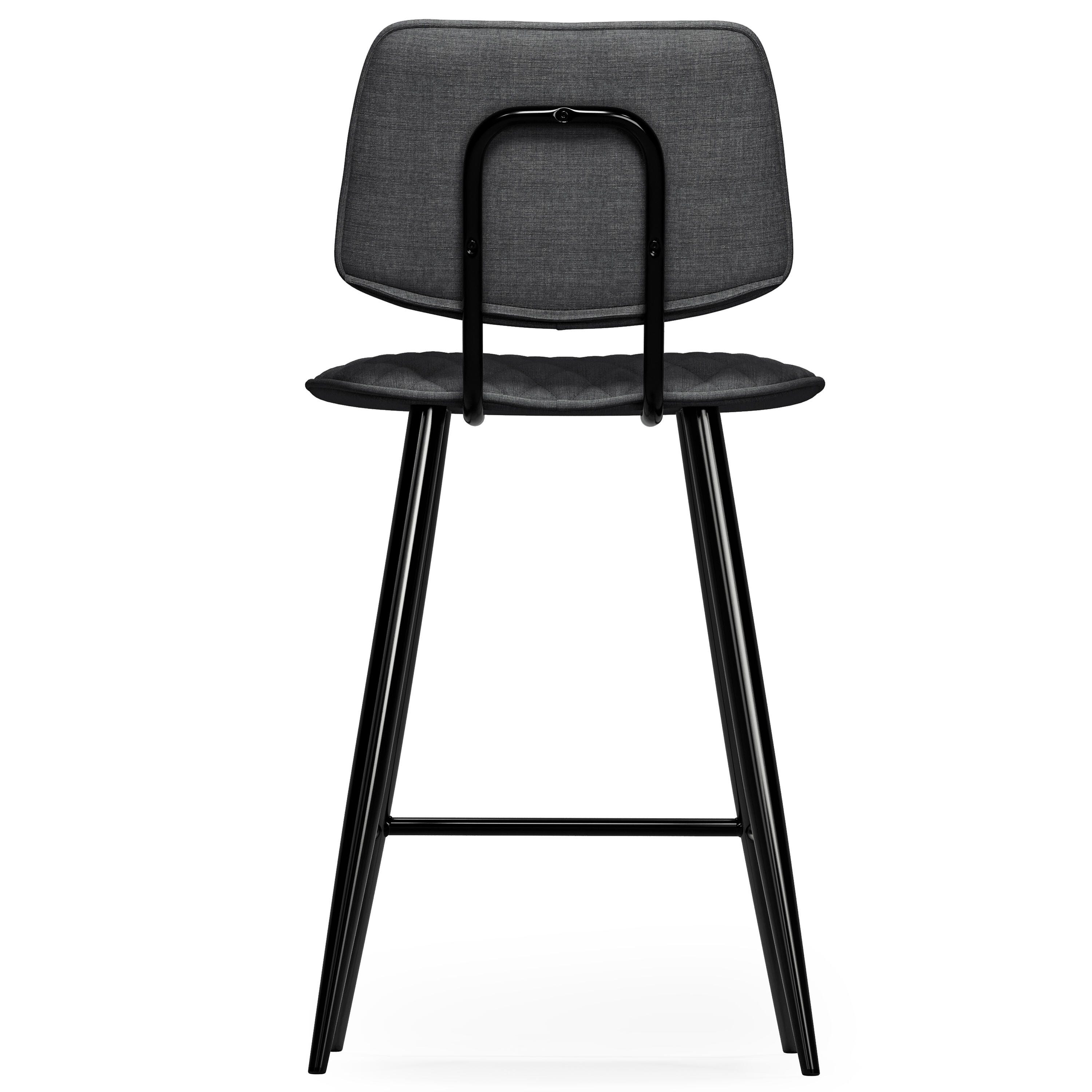 Simpli Home Raya Counter Height Bar Stool (Set of 2), Charcoal, large
