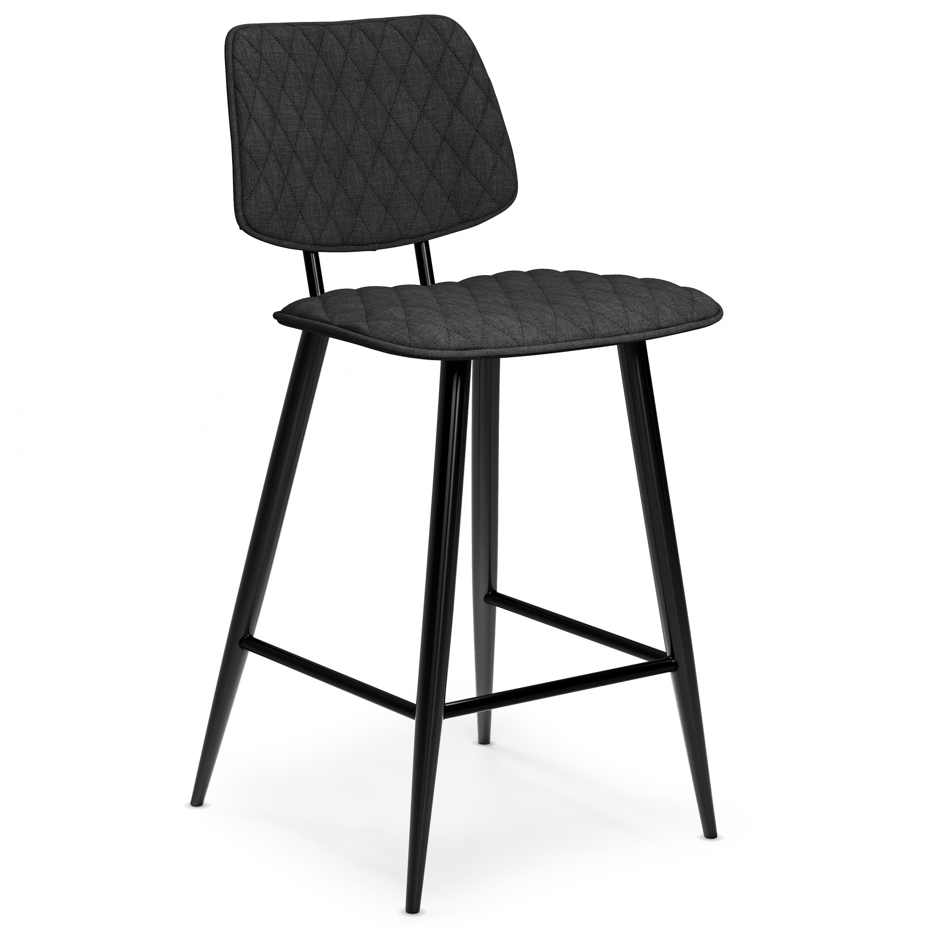 Simpli Home Raya Counter Height Bar Stool (Set of 2), Charcoal, large