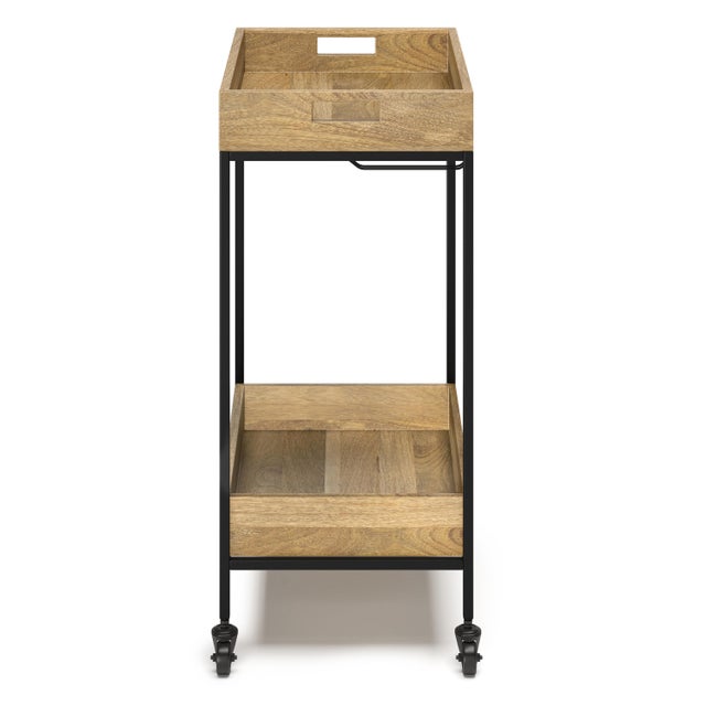 Simpli Home Simons Bar Cart, Natural