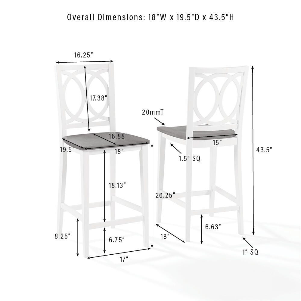 Crosley Furniture Charlotte Counter Height Bar Stool (Set of 2), , large