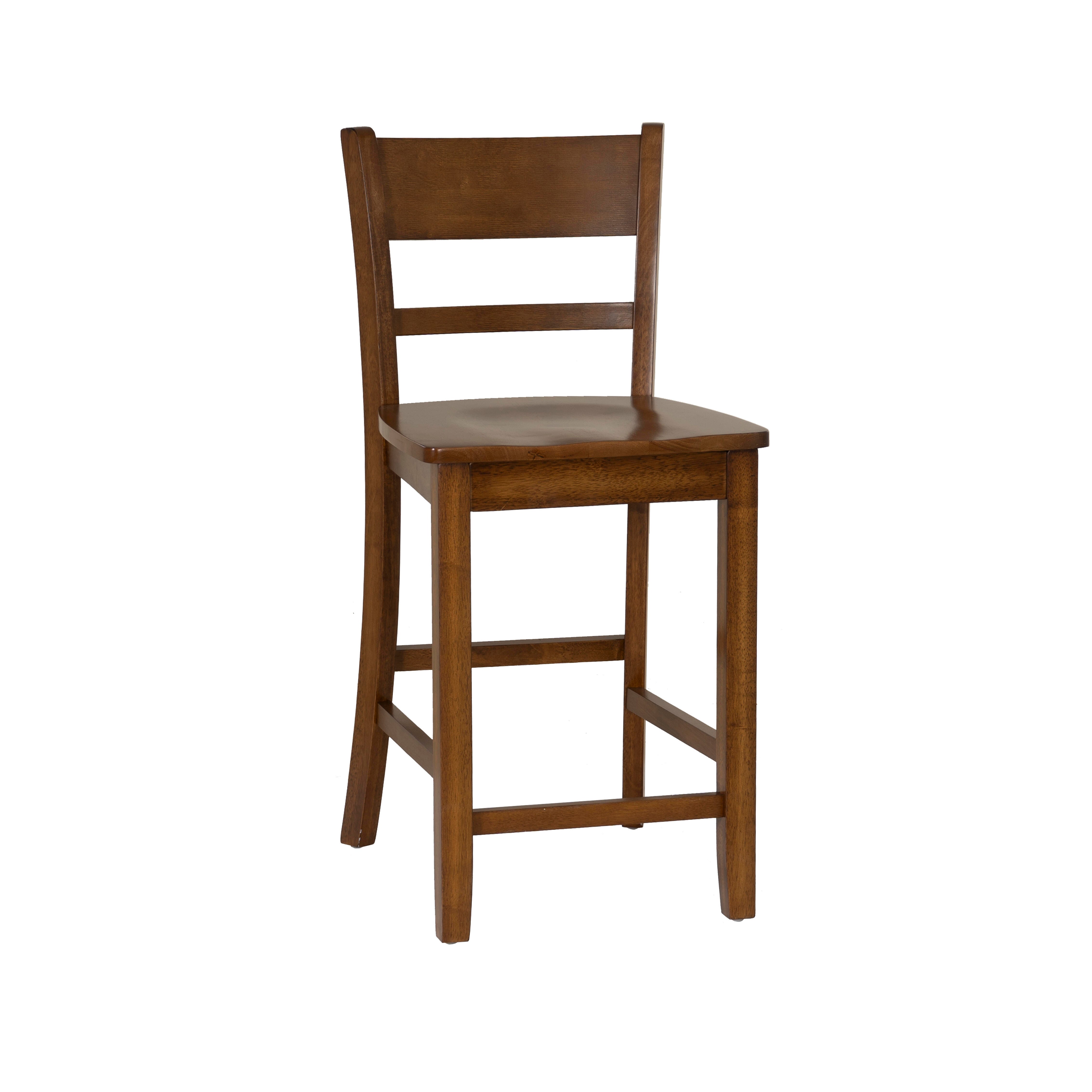 Linon Banks Villa Counter Height Bar Stool, Walnut, large