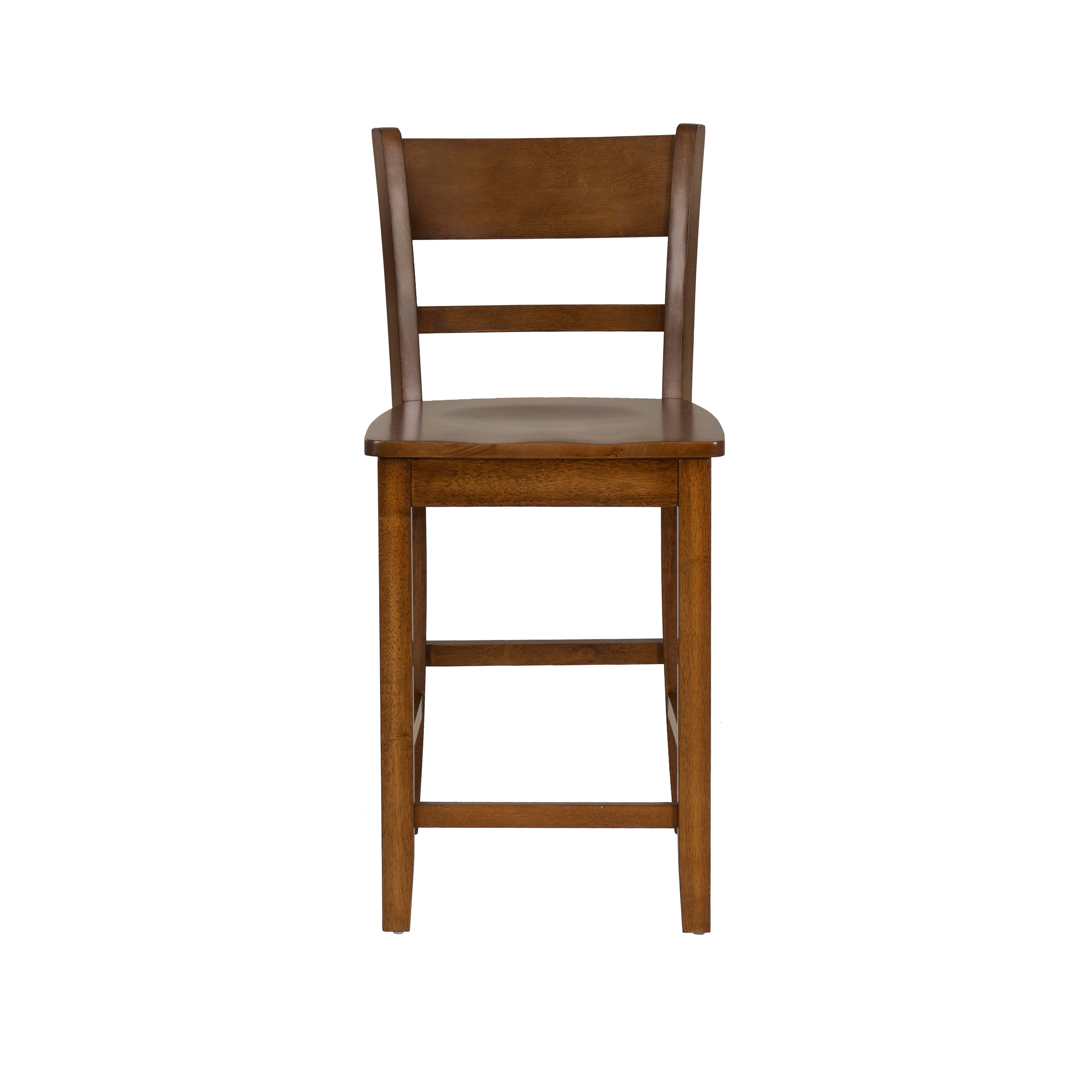 Linon Banks Villa Counter Height Bar Stool, Walnut, large
