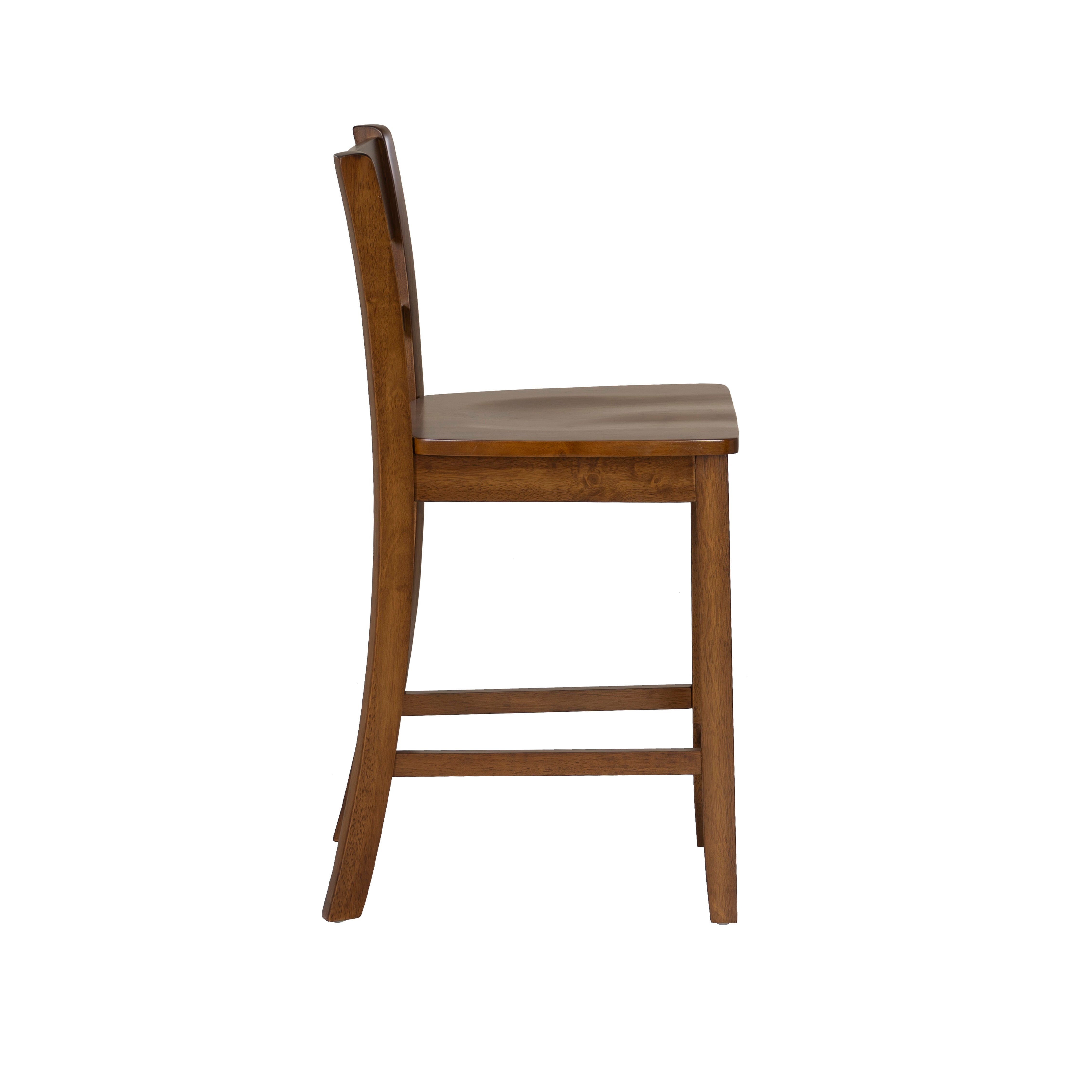 Linon Banks Villa Counter Height Bar Stool, Walnut, large