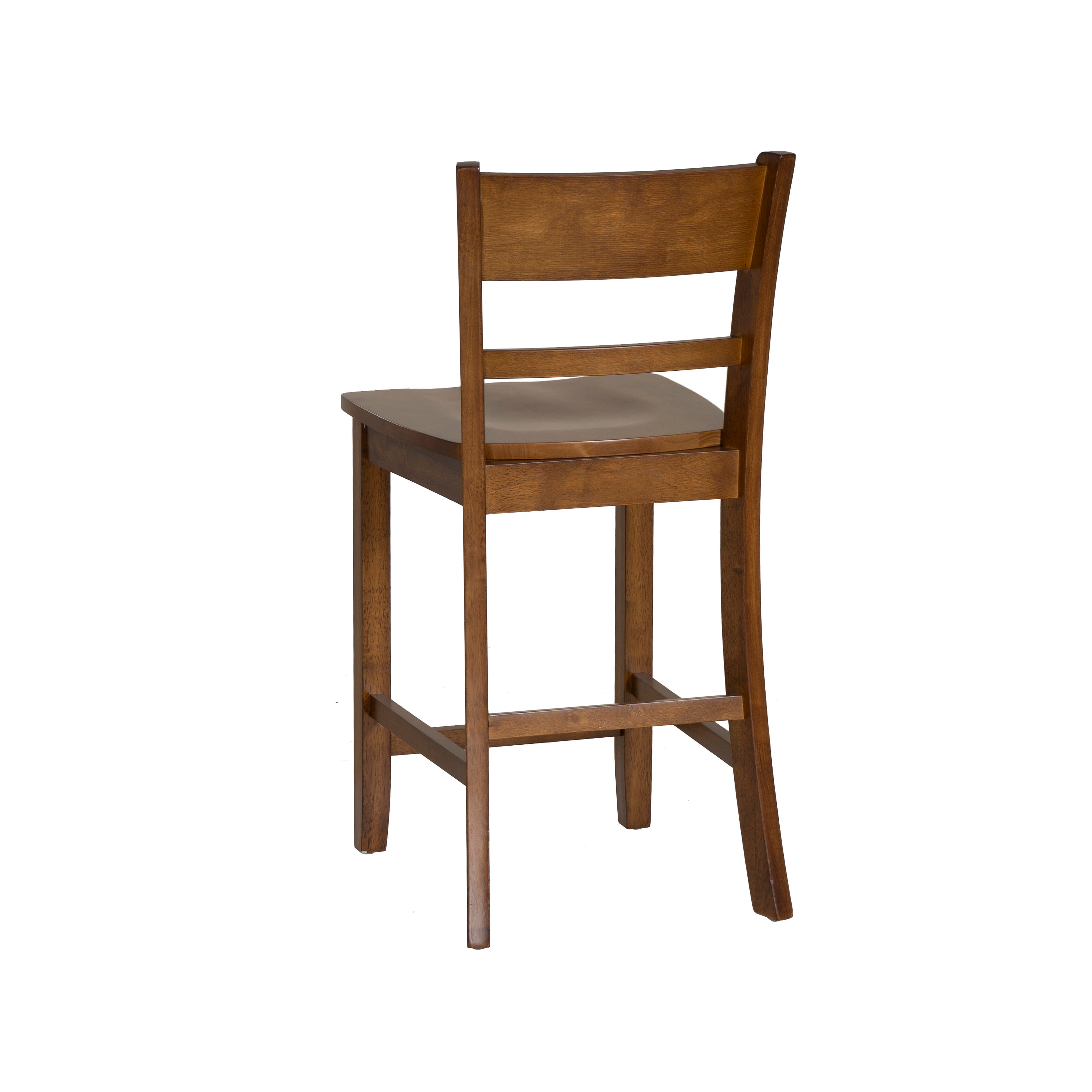 Linon Banks Villa Counter Height Bar Stool, Walnut, large
