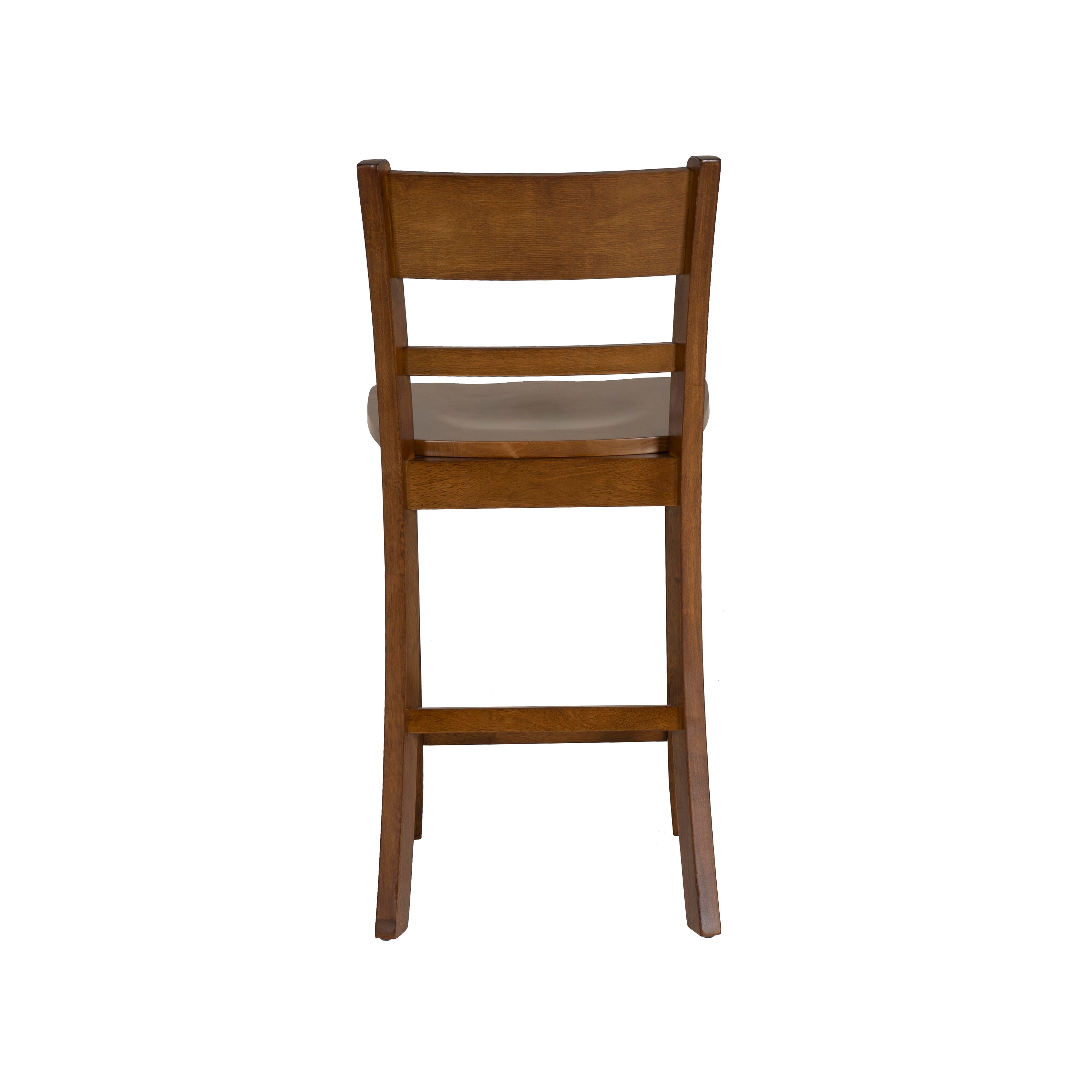Linon Banks Villa Counter Height Bar Stool, Walnut, large