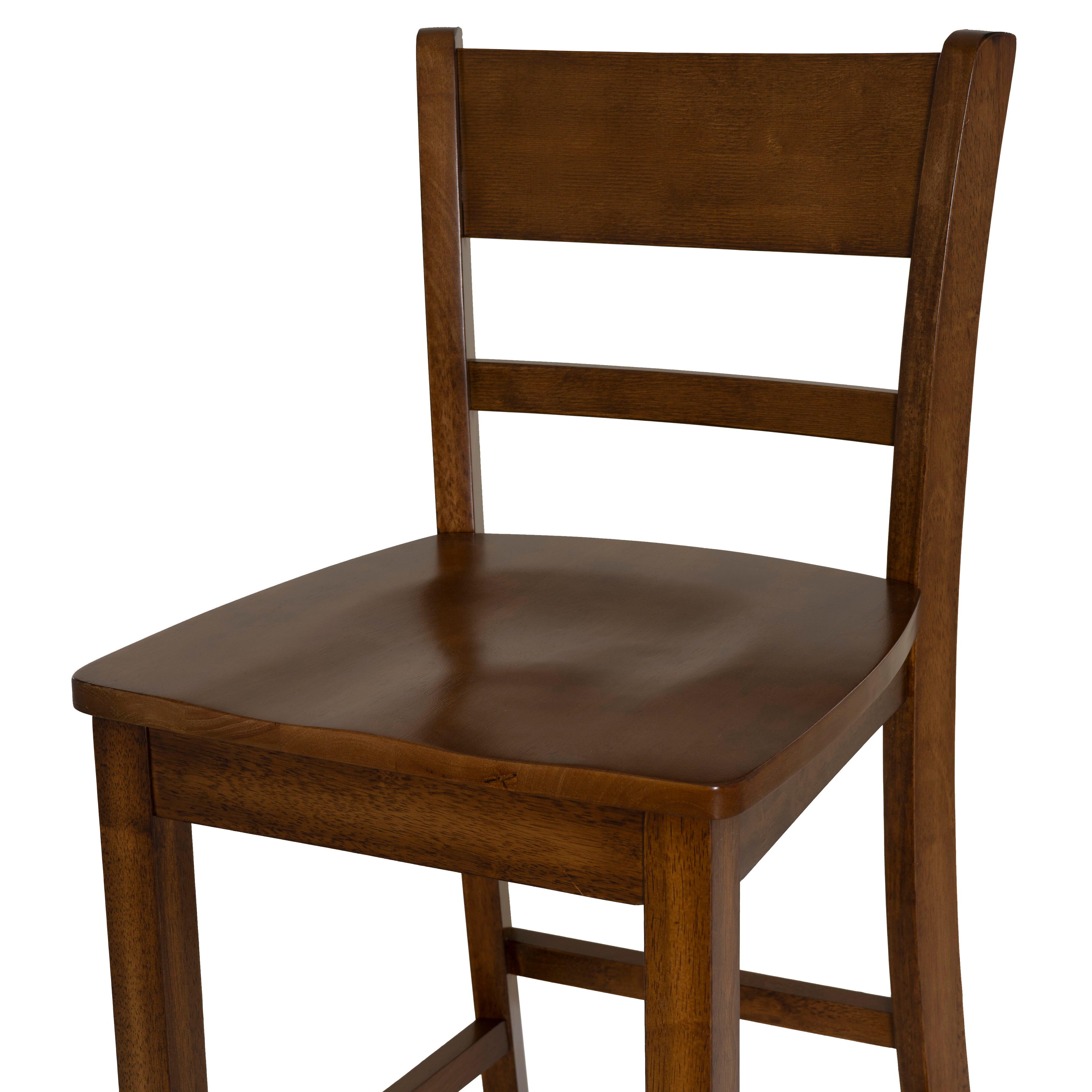 Linon Banks Villa Counter Height Bar Stool, Walnut, large