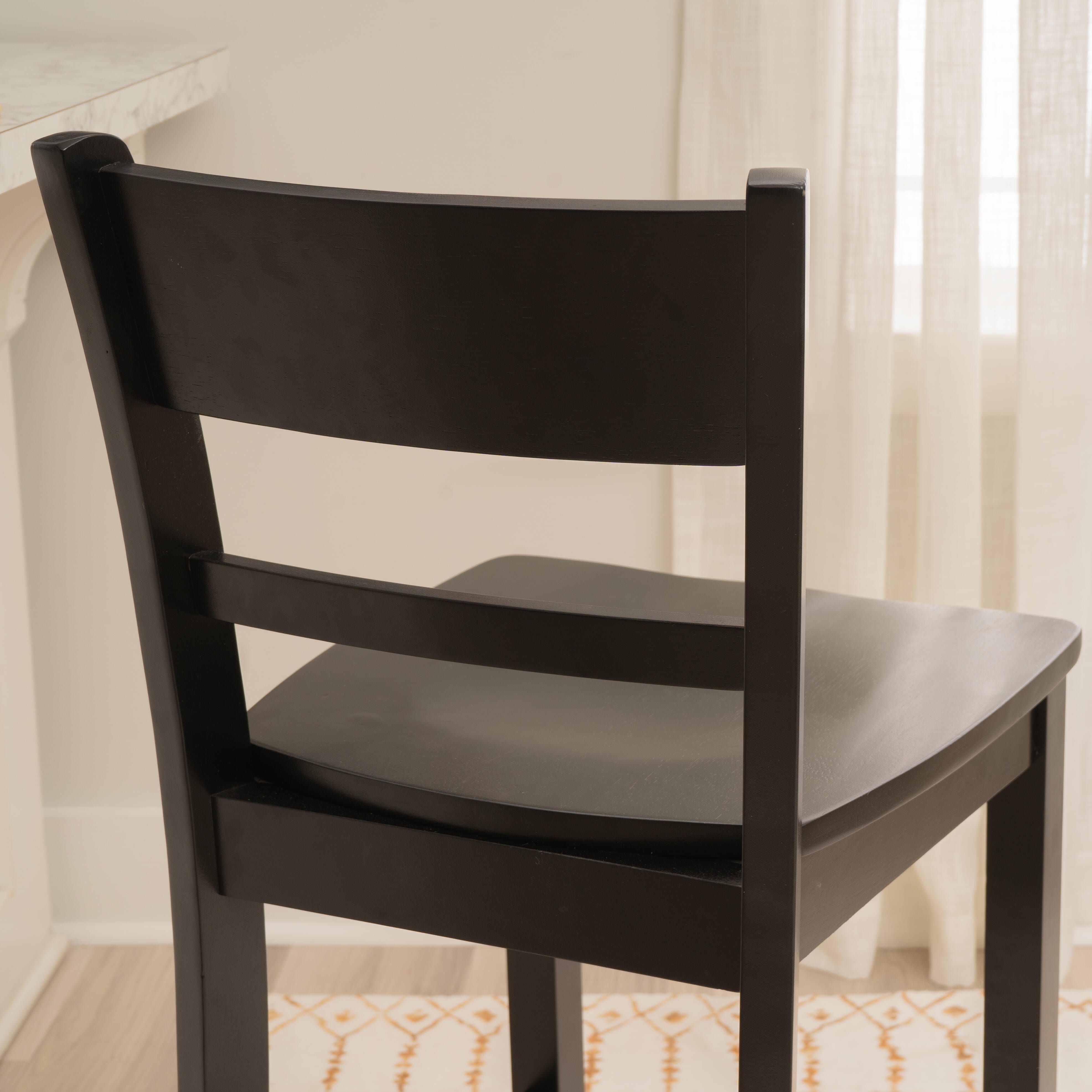 Linon Banks Villa Counter Height Bar Stool, Black, large