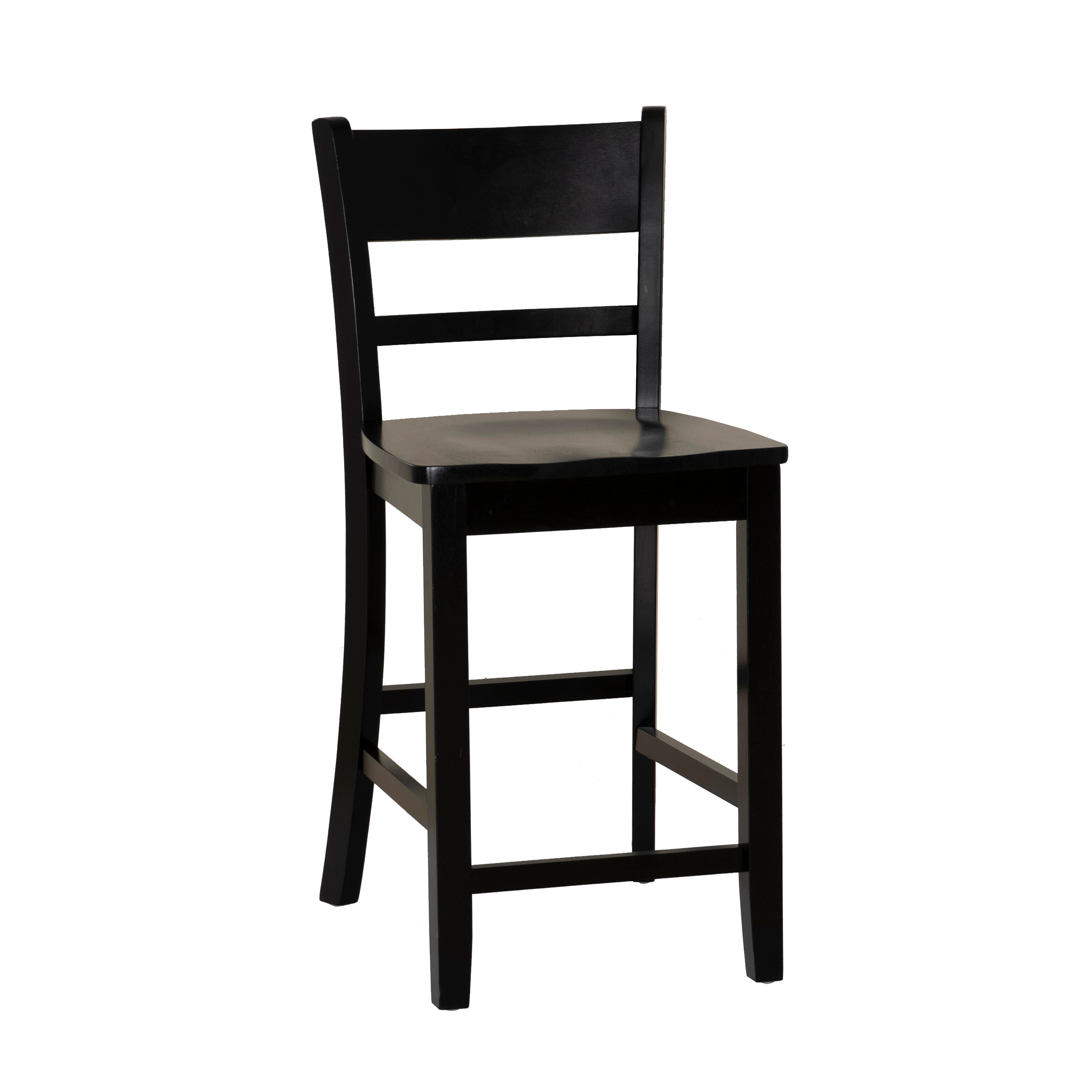Linon Banks Villa Counter Height Bar Stool, Black, large