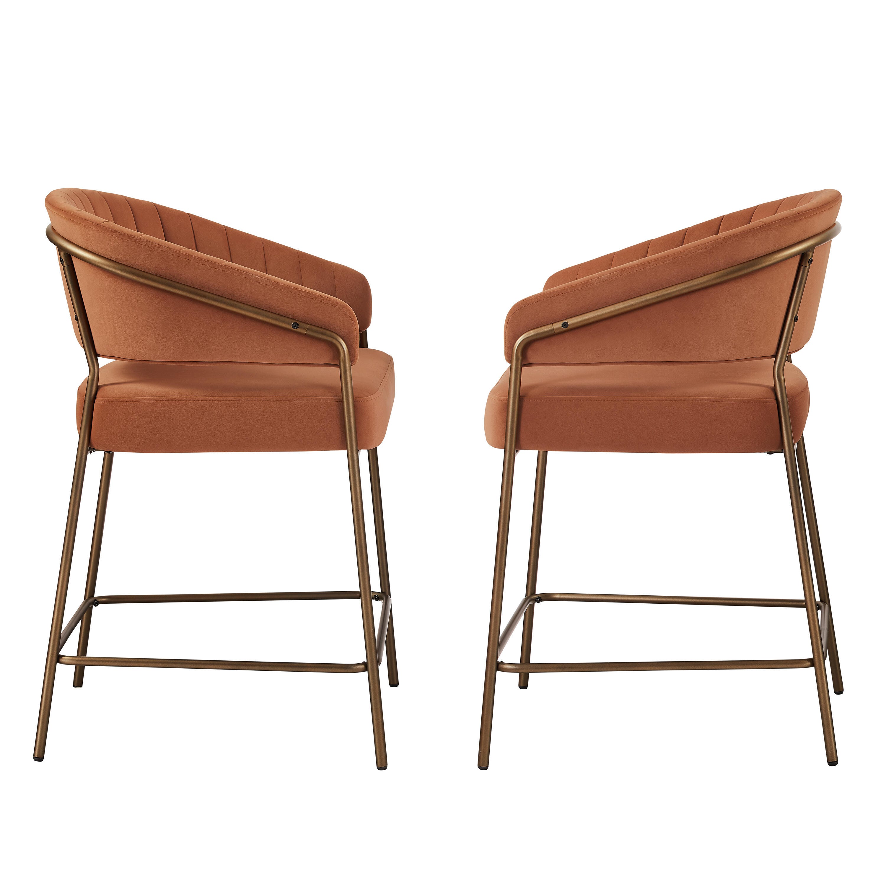 Linon Porter Counter Height Bar Stools (Set of 2), Caramel, large
