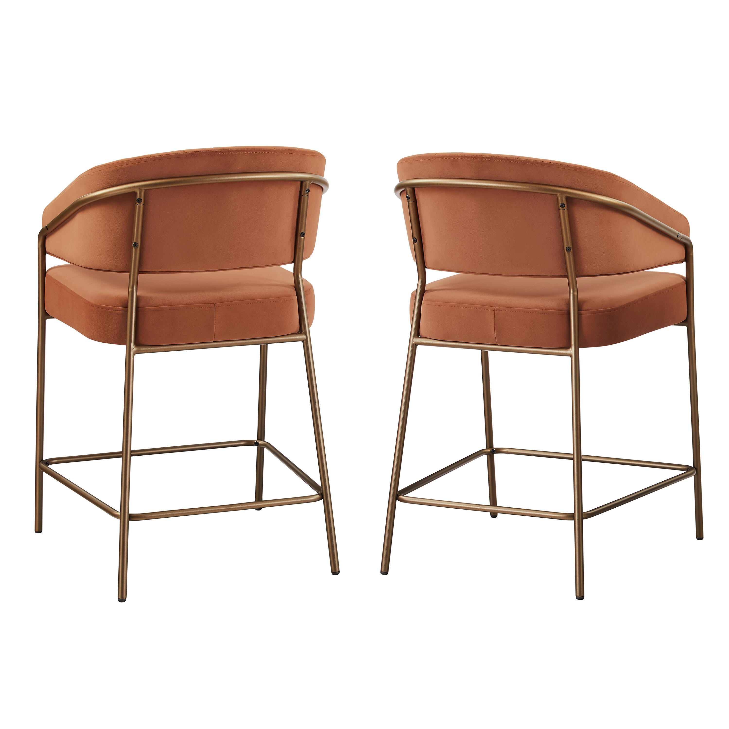 Linon Porter Counter Height Bar Stools (Set of 2), Caramel, large