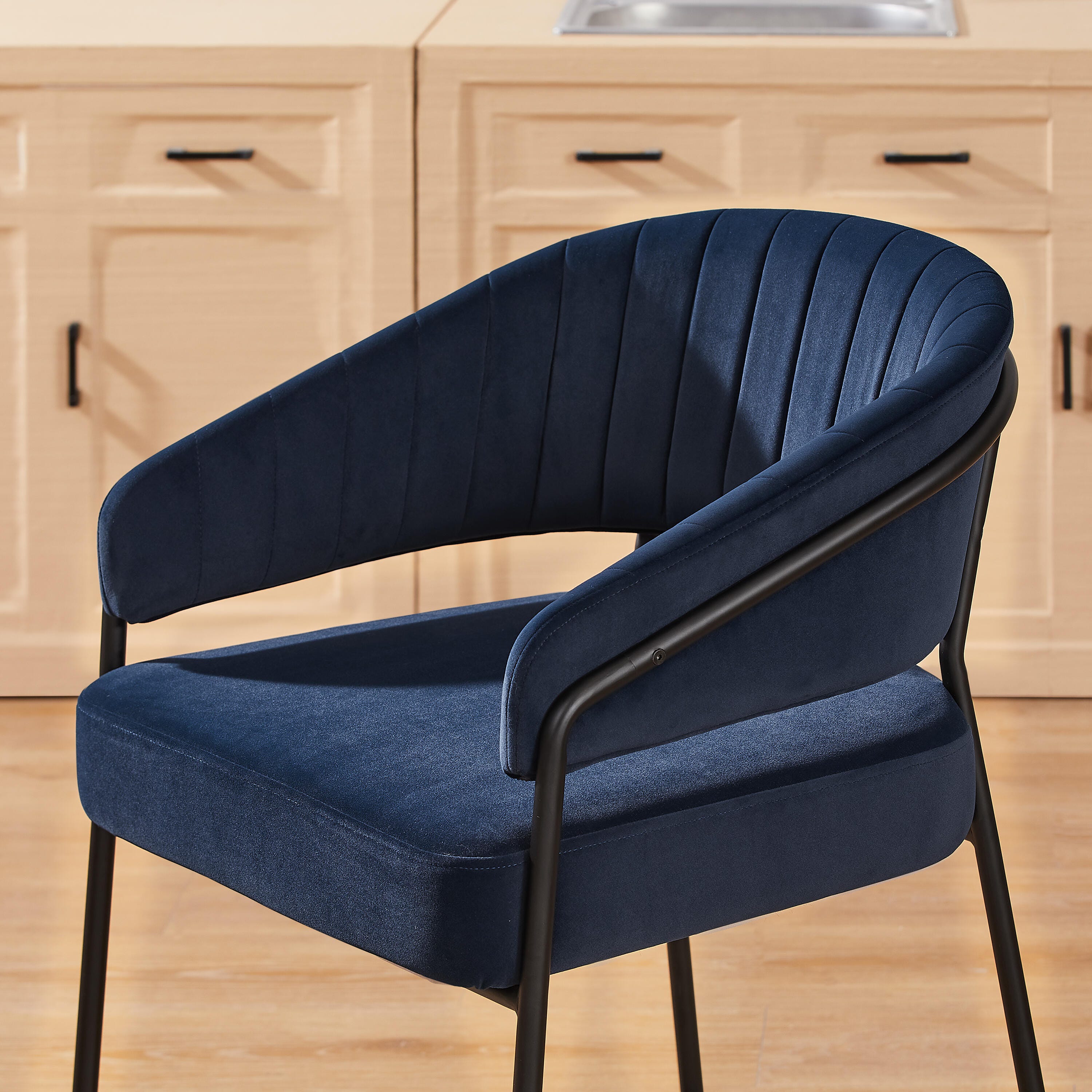 Linon Porter Counter Height Bar Stools (Set of 2), Navy, large