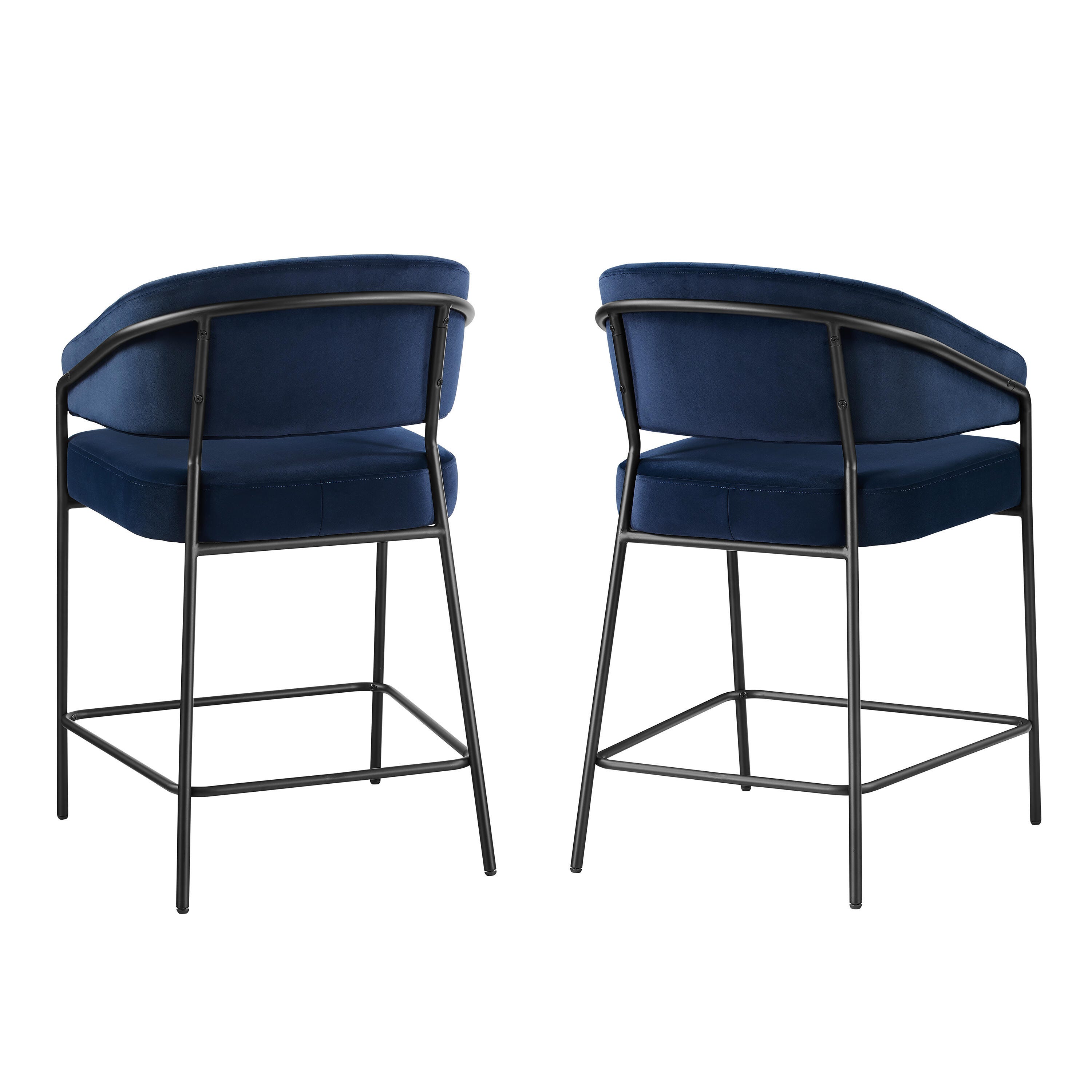 Linon Porter Counter Height Bar Stools (Set of 2), Navy, large