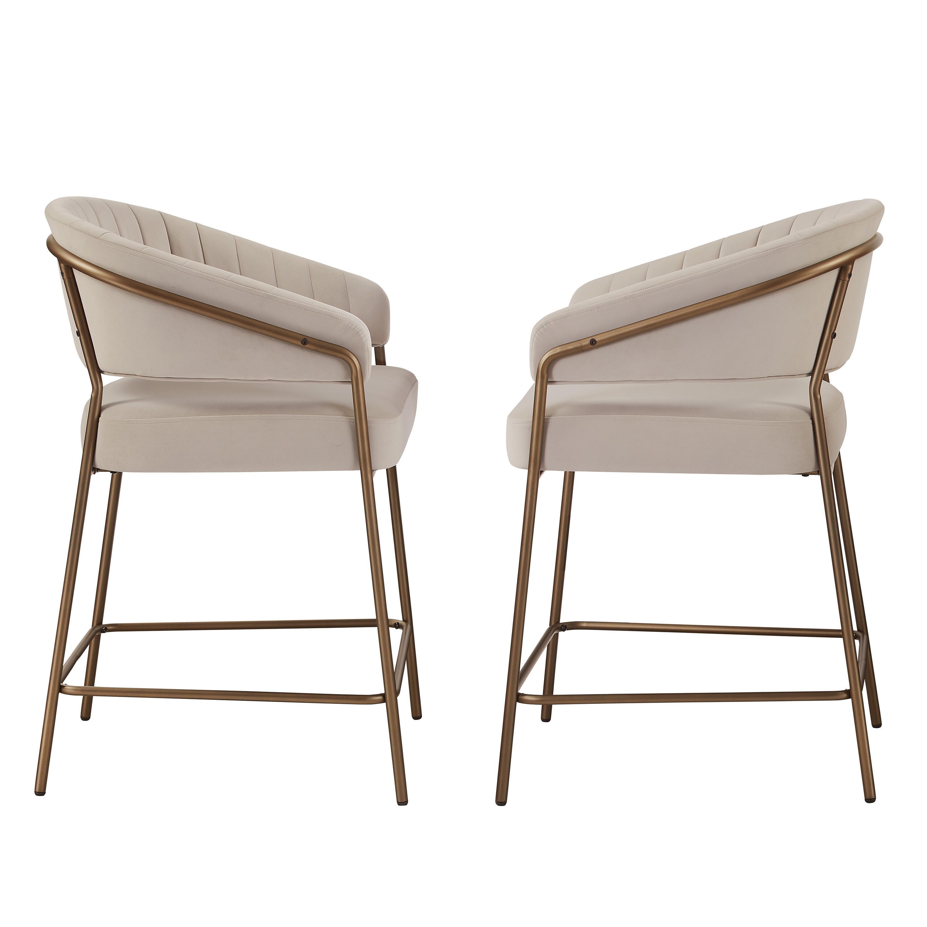 Linon Porter Counter Height Bar Stools (Set of 2), Beige, large