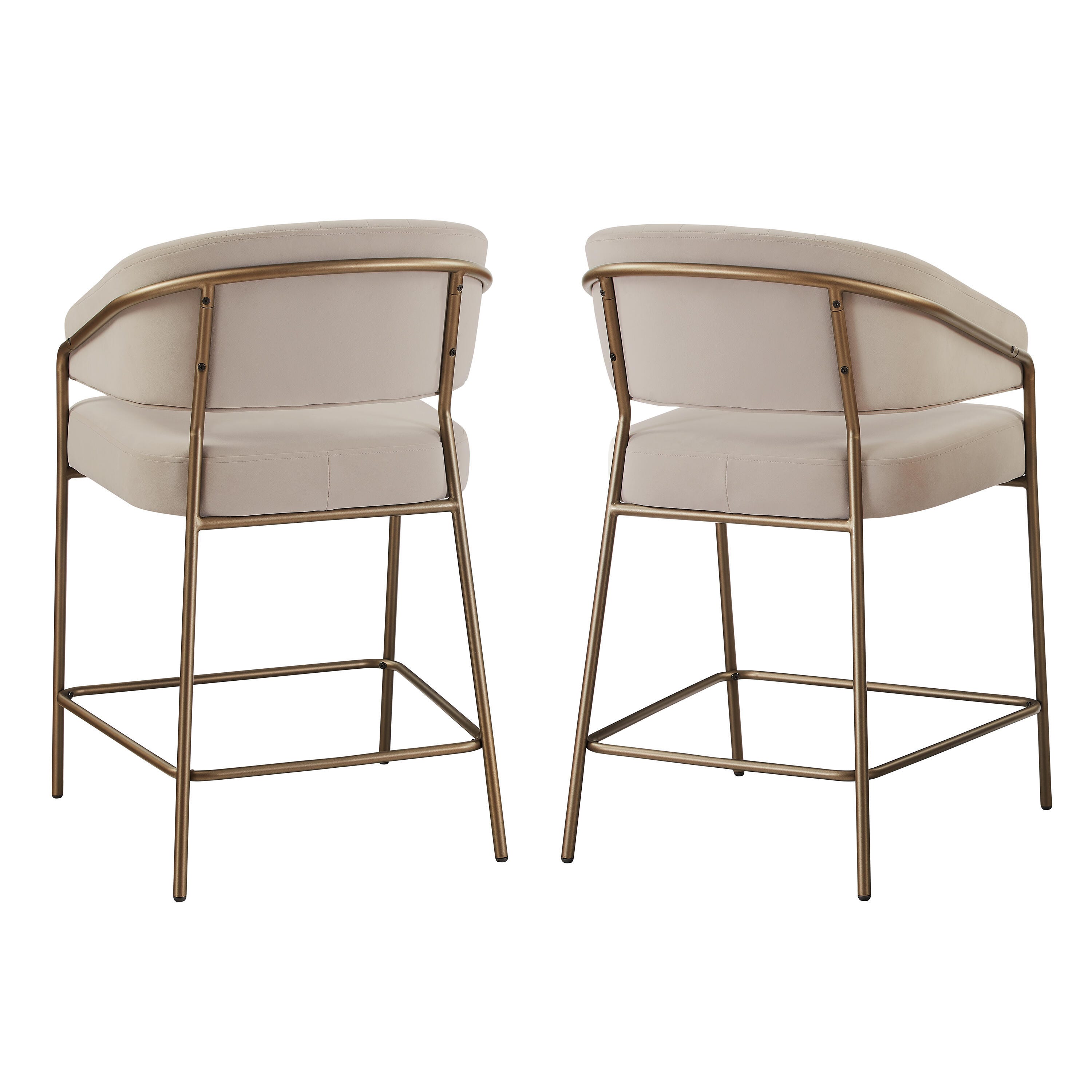Linon Porter Counter Height Bar Stools (Set of 2), Beige, large