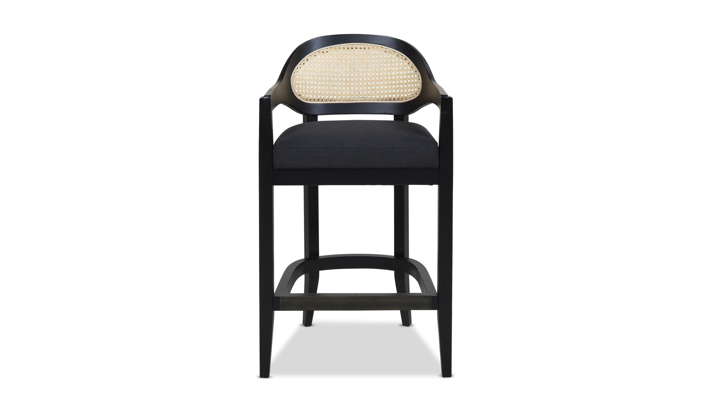 Jennifer Taylor Home Americana Cane Back Counter Height Bar Stool, Jet Black, large
