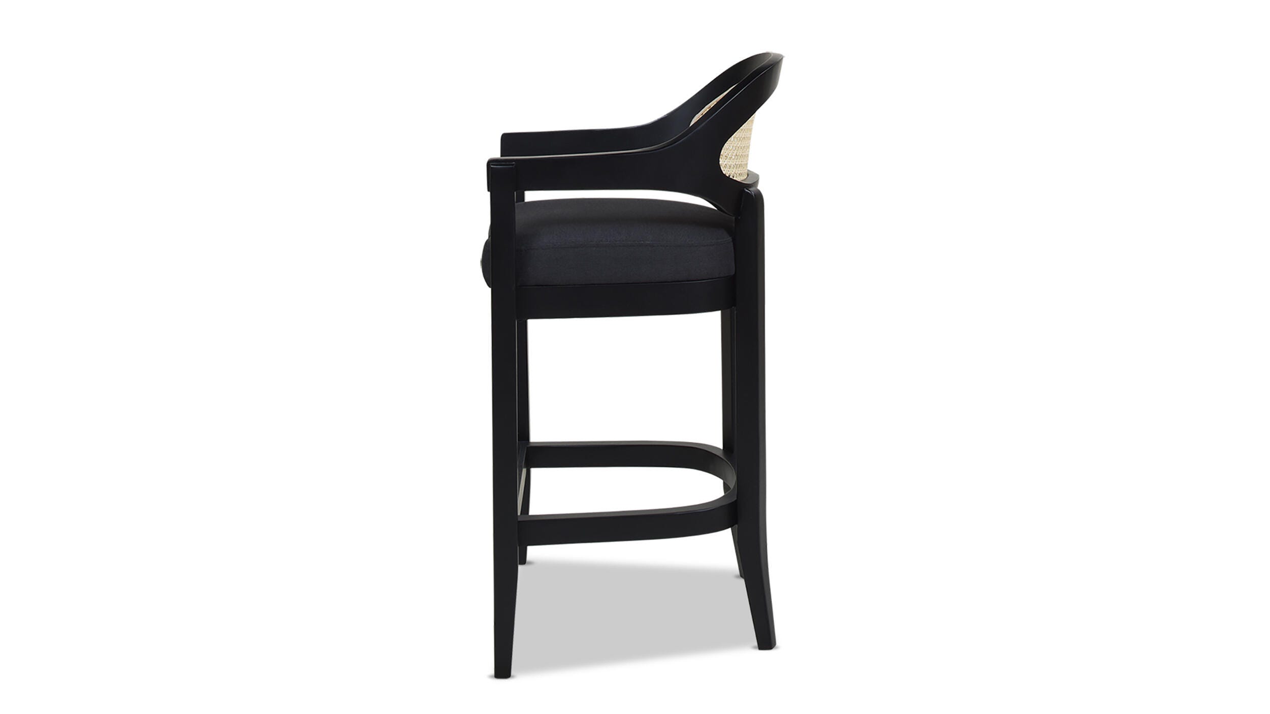 Jennifer Taylor Home Americana Cane Back Counter Height Bar Stool, Jet Black, large