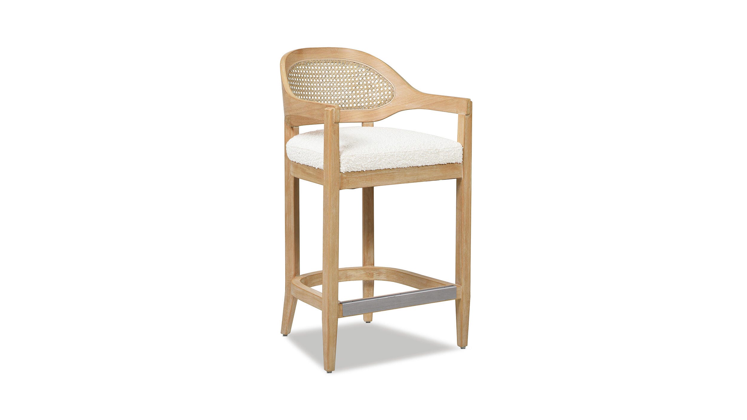 Jennifer Taylor Home Americana Cane Back Counter Height Bar Stool, Ivory White, large