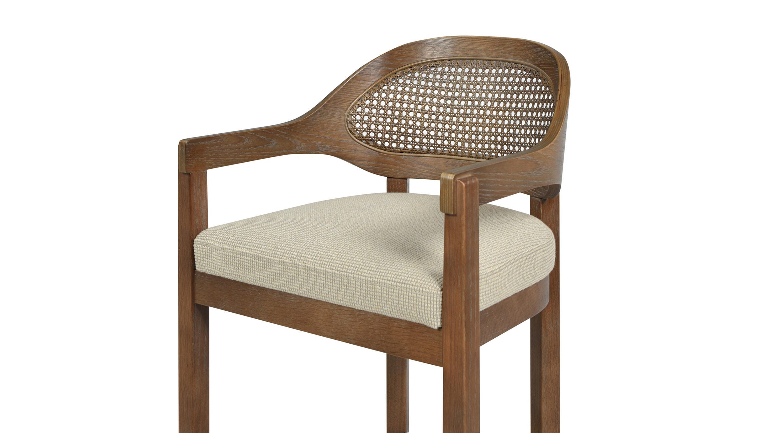 Jennifer Taylor Home Americana Cane Back Bar Height Bar Stool, Taupe/Beige, large