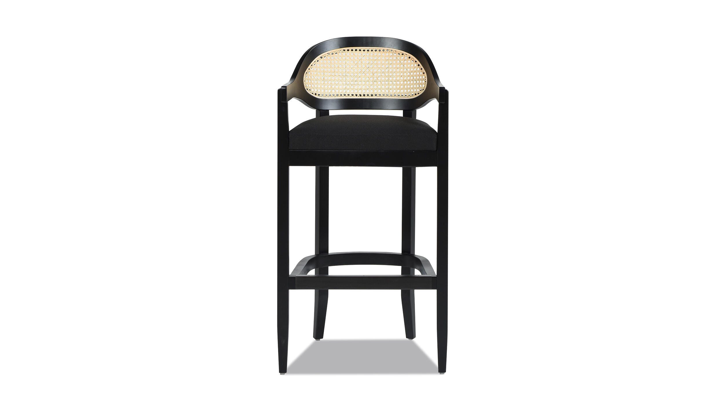 Jennifer Taylor Home Americana Cane Back Bar Height Bar Stool, Jet Black, large