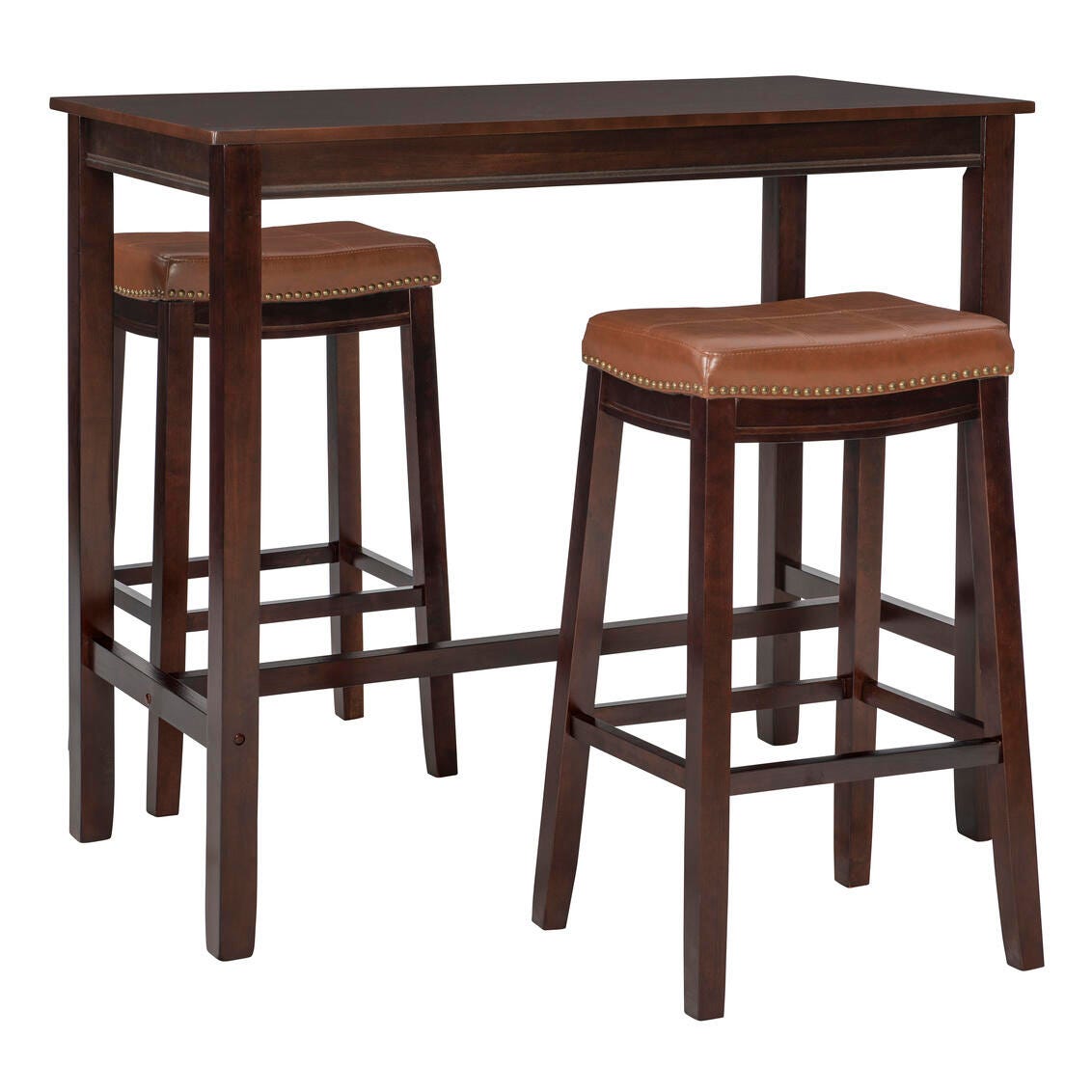 Linon Claridge Three Piece Bar Set, Light Brown, large