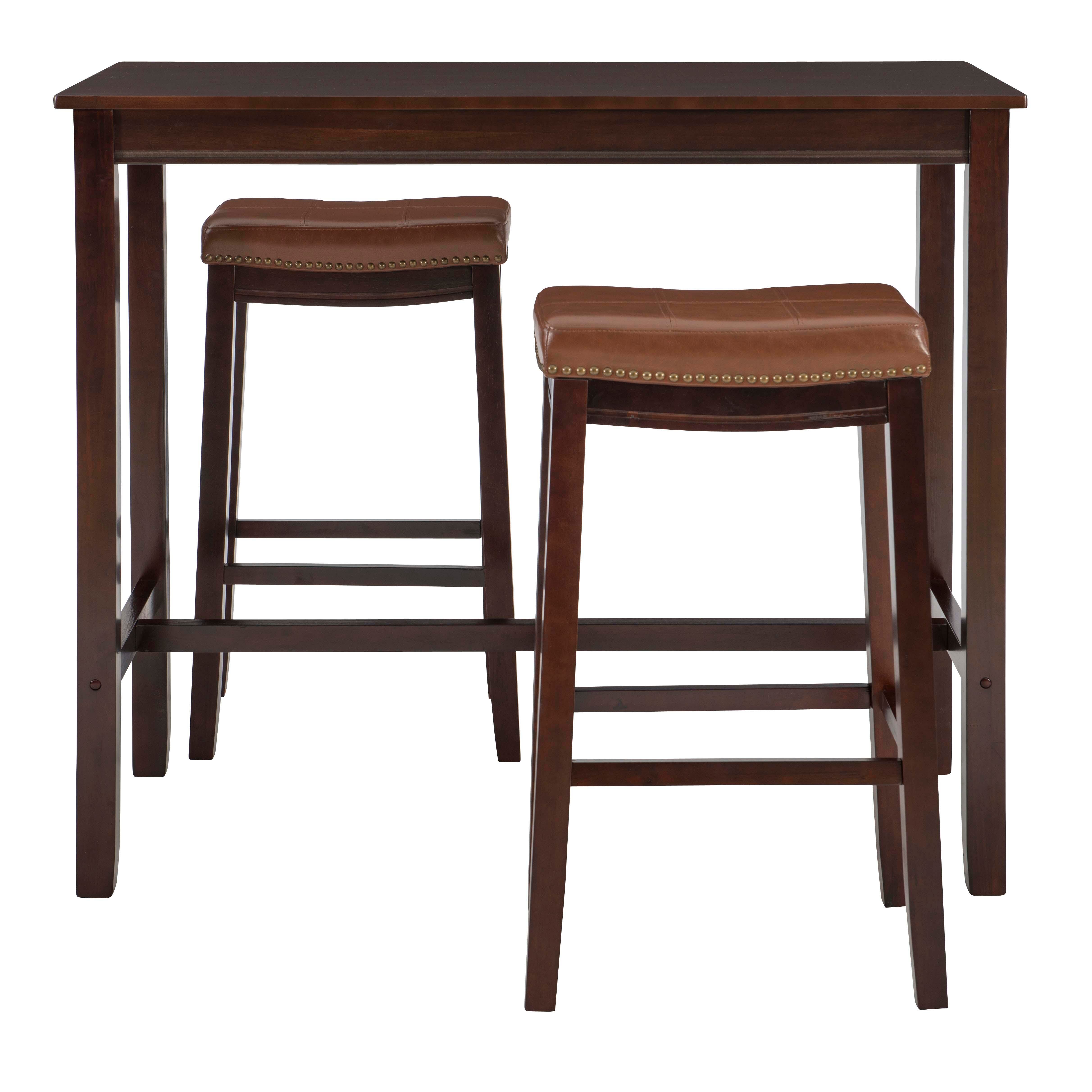 Linon Claridge Three Piece Bar Set, Light Brown, large