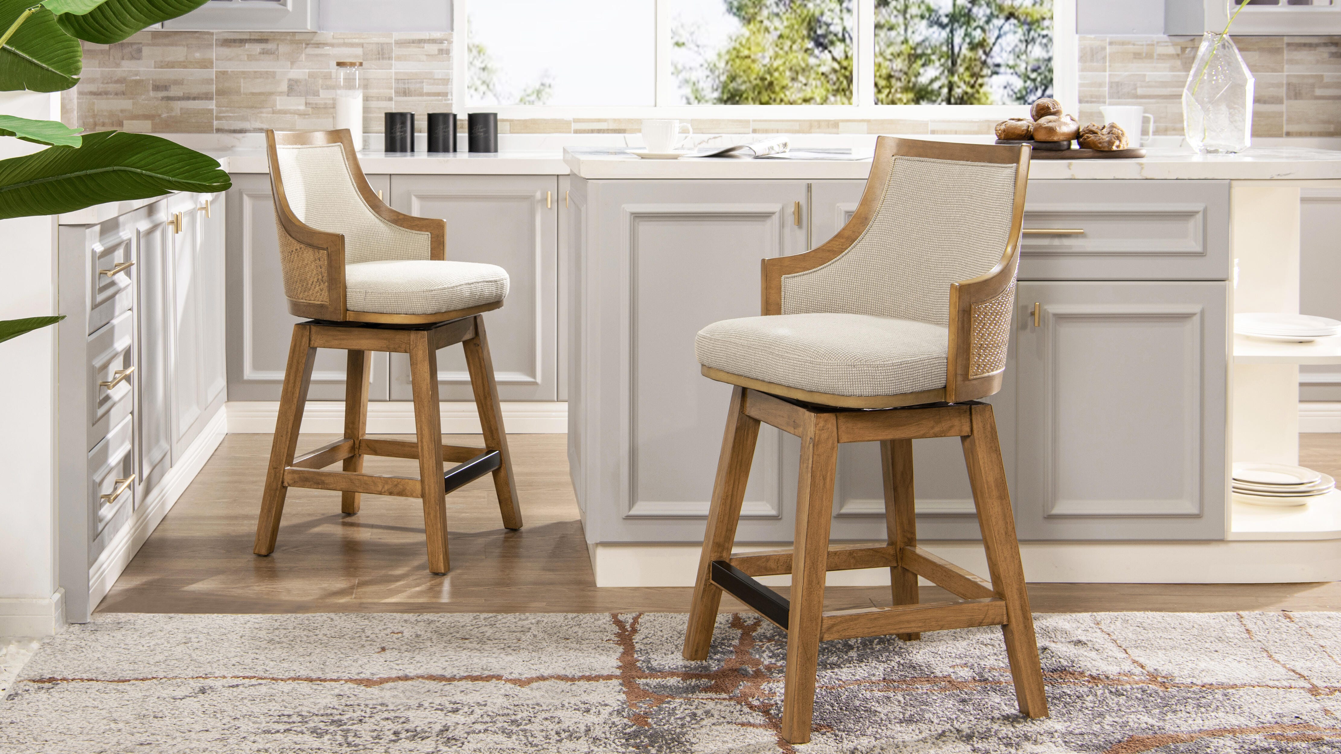 Jennifer Taylor Home Bahama Swivel Counter Height Bar Stool, , large